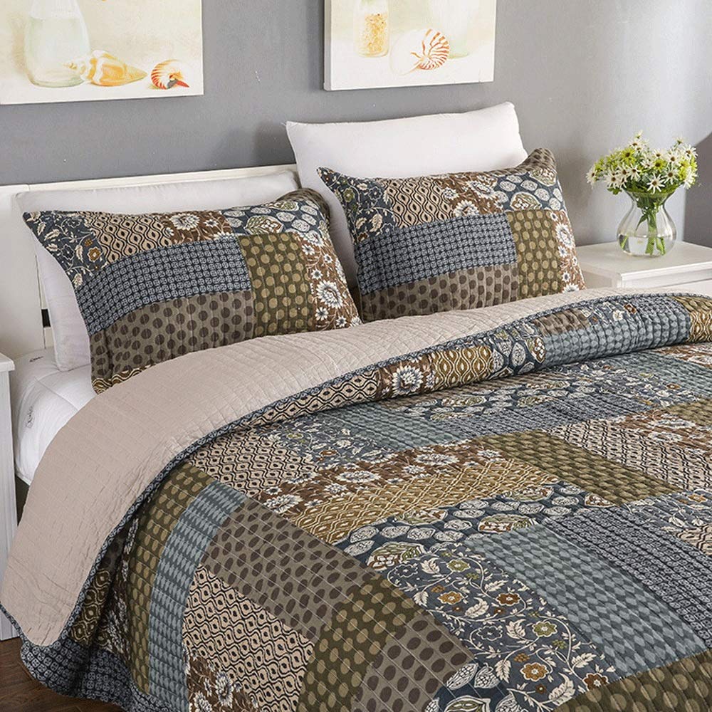 Amazon｜ベッドカバーキット 伝統的なコットンパッチワークキルト