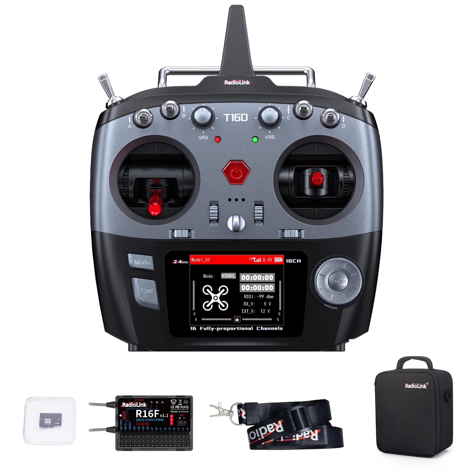 Amazon.com: Radiolink T16D 16CH 2.4G RC Transmitter and R16F