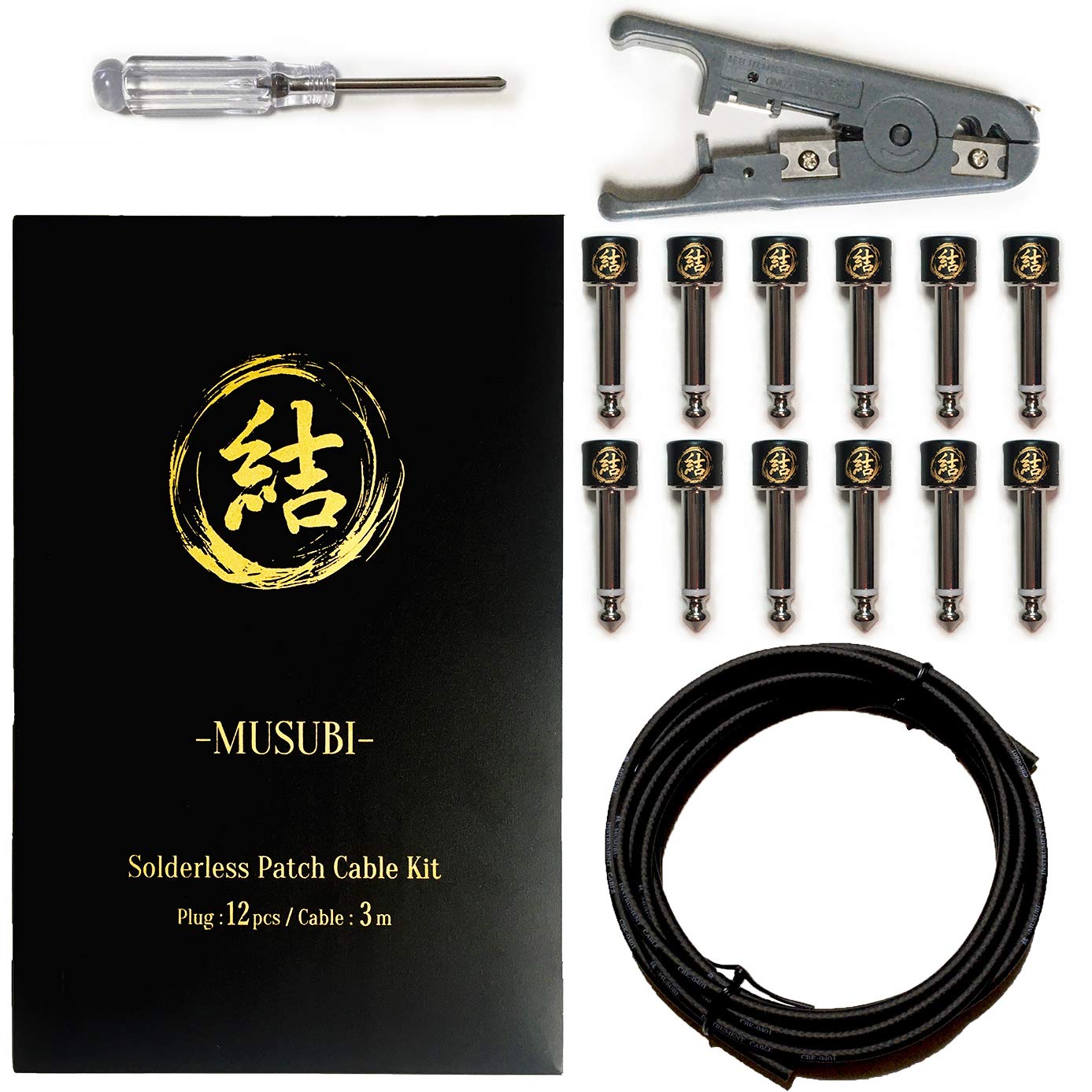 Amazon | 結 Musubi ソルダーレス SL両対応 プラグ 12個 ケーブル 3m