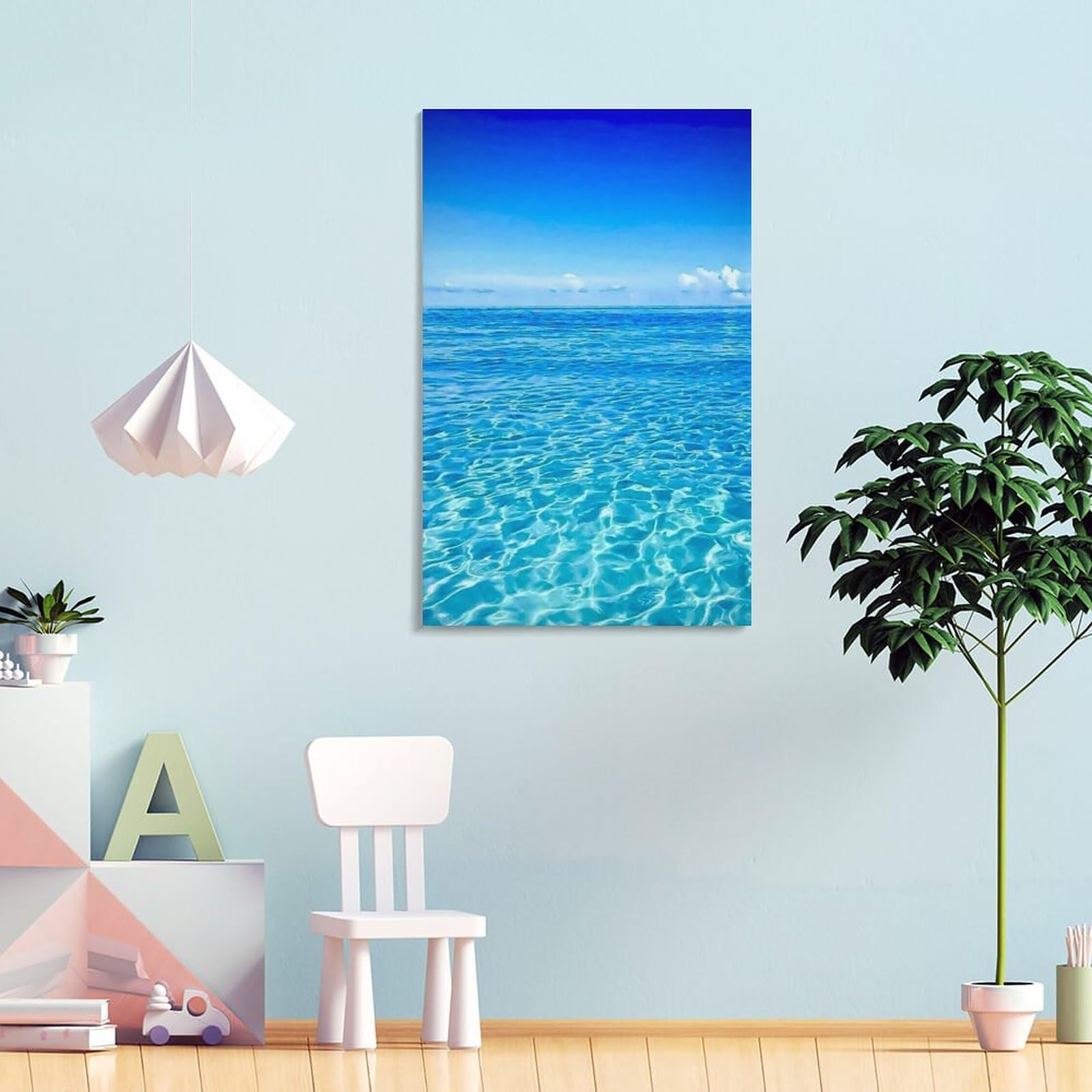 Amazon.co.jp: 絵画 透き通った青い水インテリア 絵画 きらきら輝く海