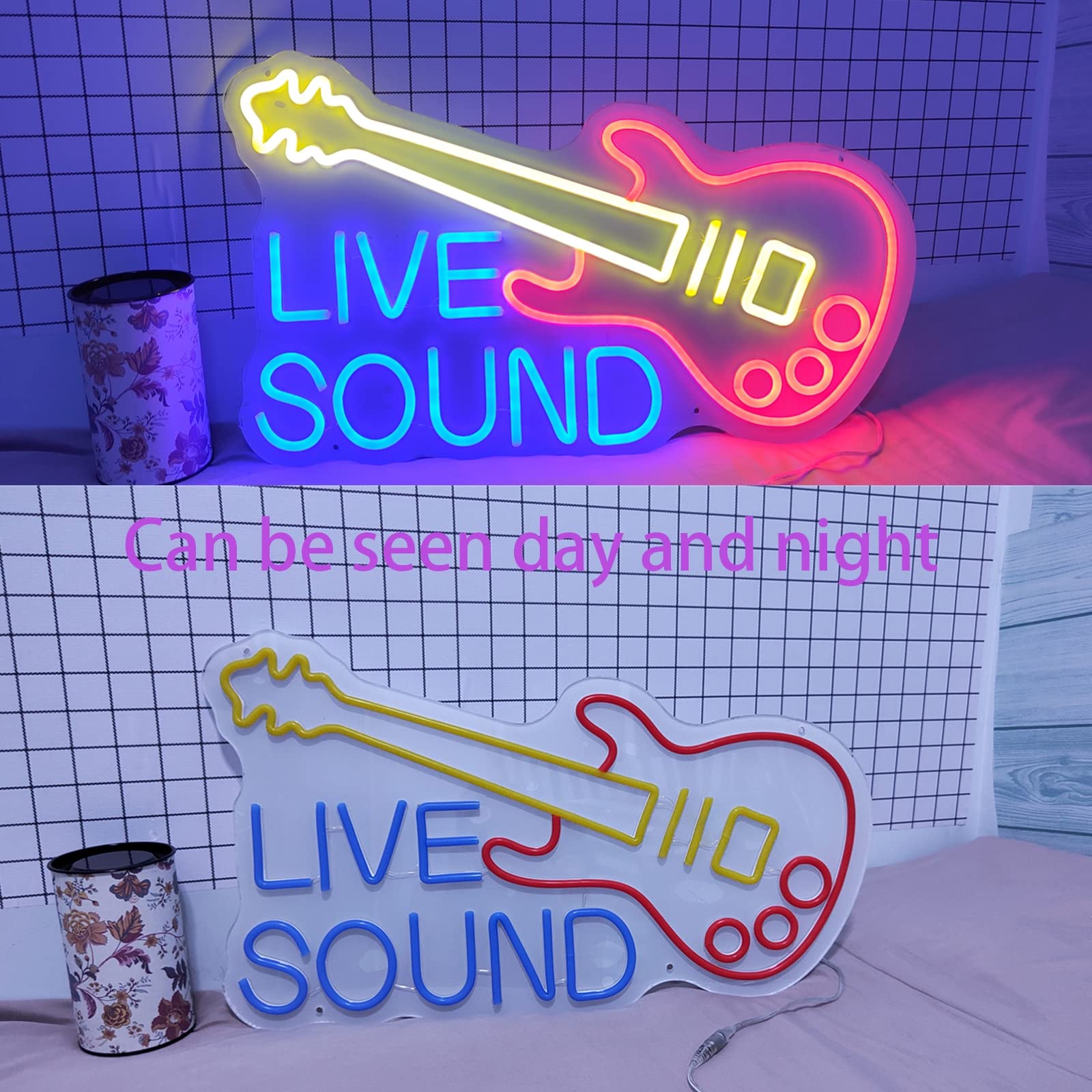 Amazon.co.jp: Live Sound ライブアコースティックギター形状LEDネオン