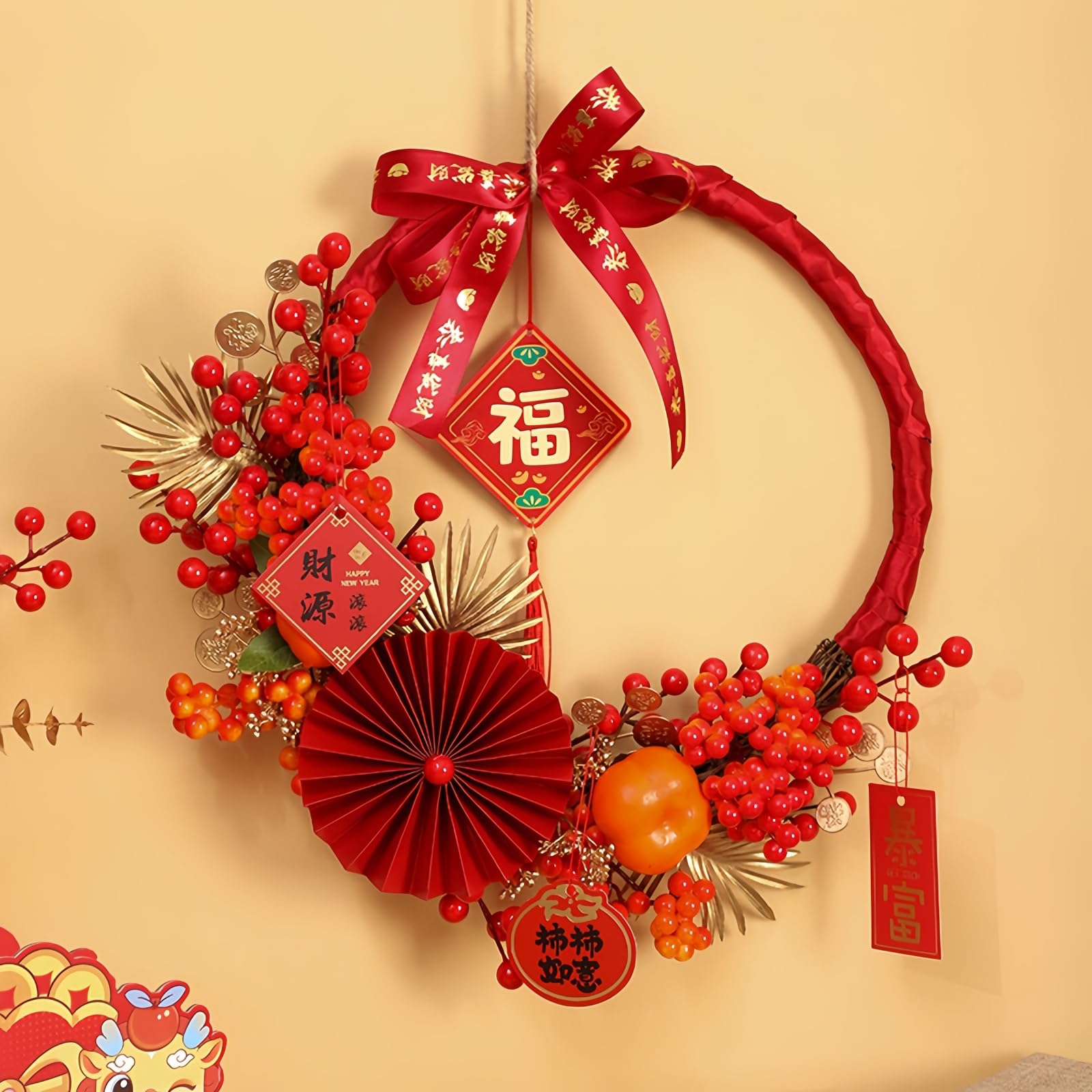 Amazon | KazeSoリース お正月リース お正月飾り 花輪 新居祝い 正月