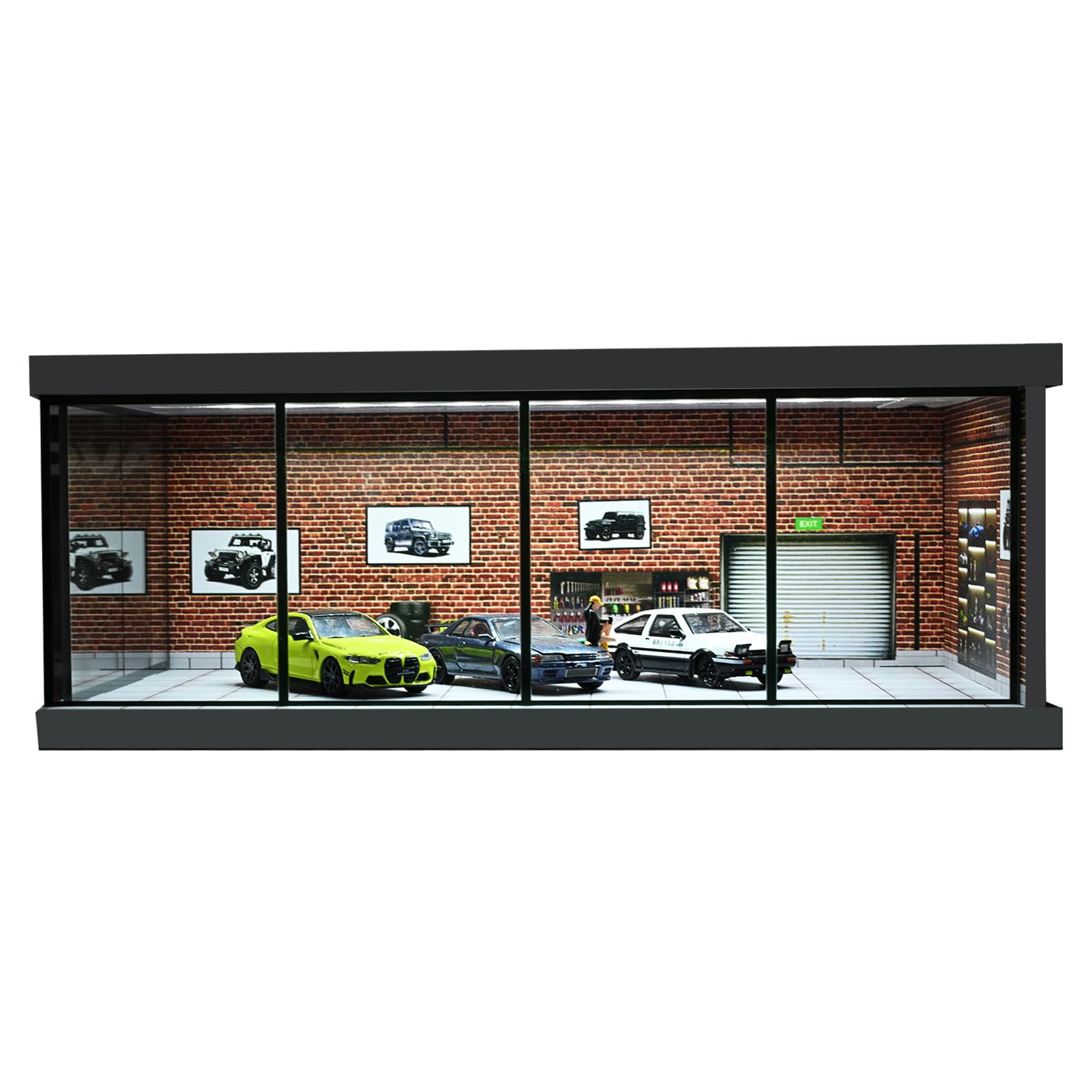 Amazon.co.jp: NUEIOVRW 1/64 ジオラマ カーガレージモデル LED照明