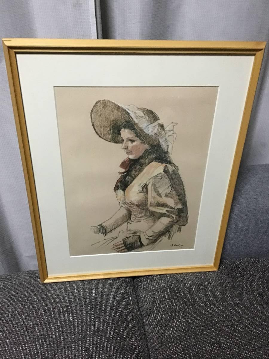 Amazon.co.jp: 小磯良平 複製画 外国婦人 女性像 人物画 額装 PRINTED