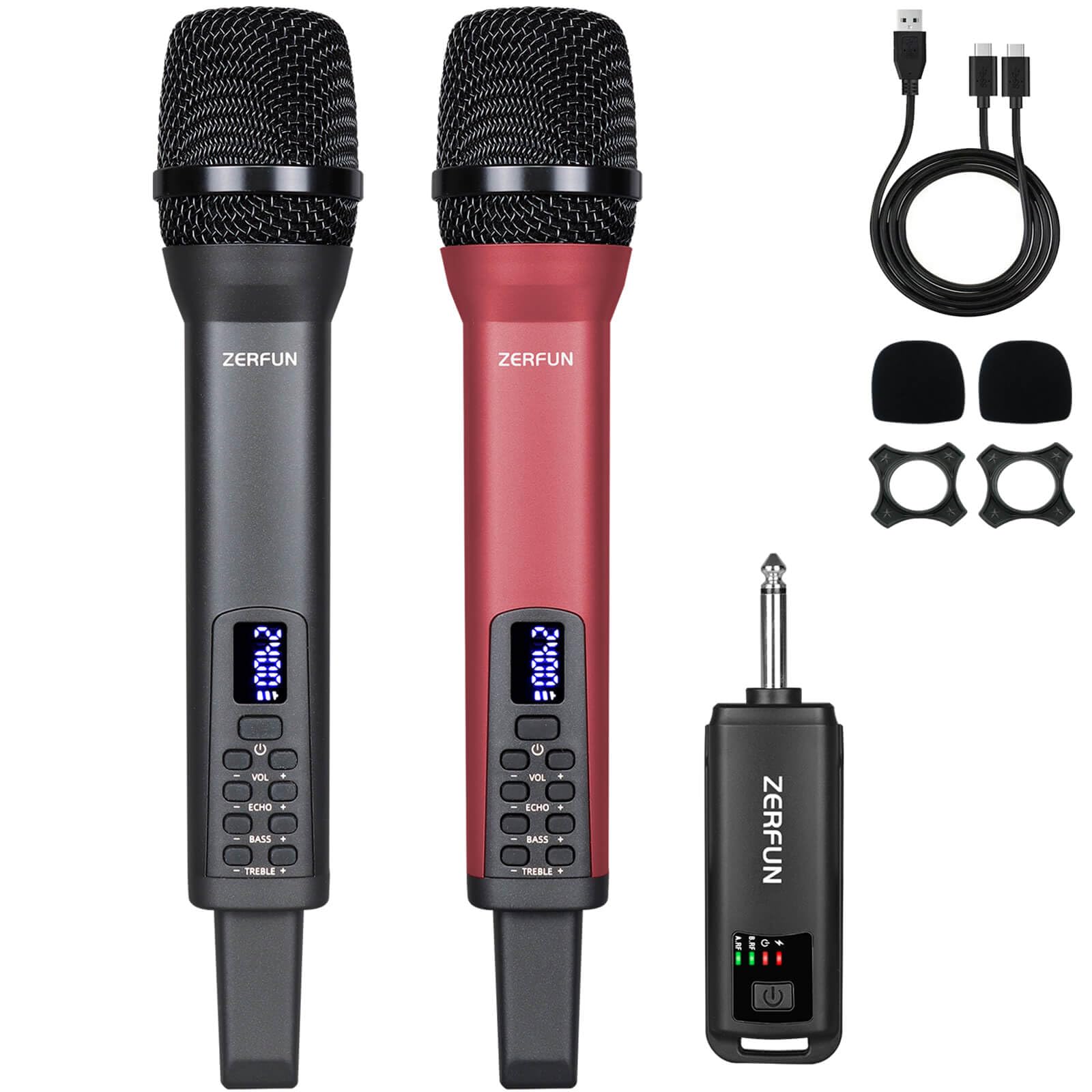 Amazon.com: ZERFUN Rechargeable Wireless Microphones Dual, Pro