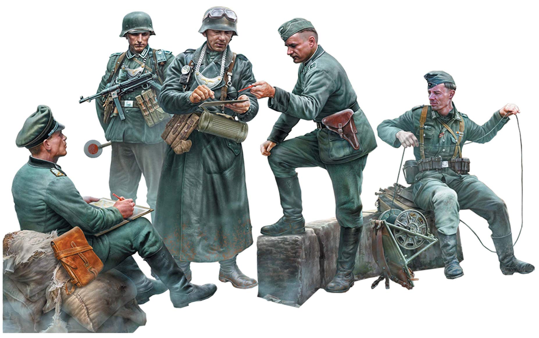 Amazon | マスターボックス 1/35 ドイツ軍 野戦憲兵2体 & 将官3体