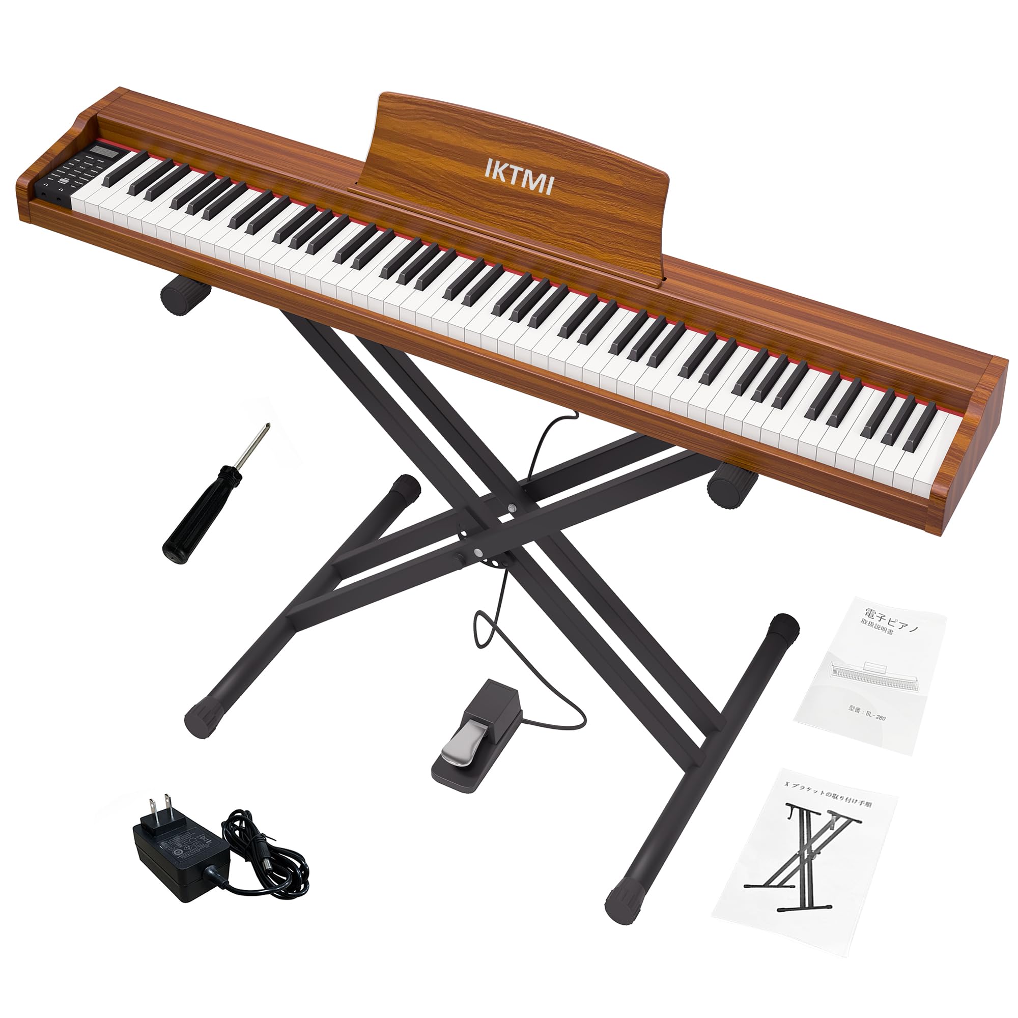Amazon.co.jp: IKTMI 電子ピアノ 88鍵盤 木製 88鍵 電子ピアノスタンド