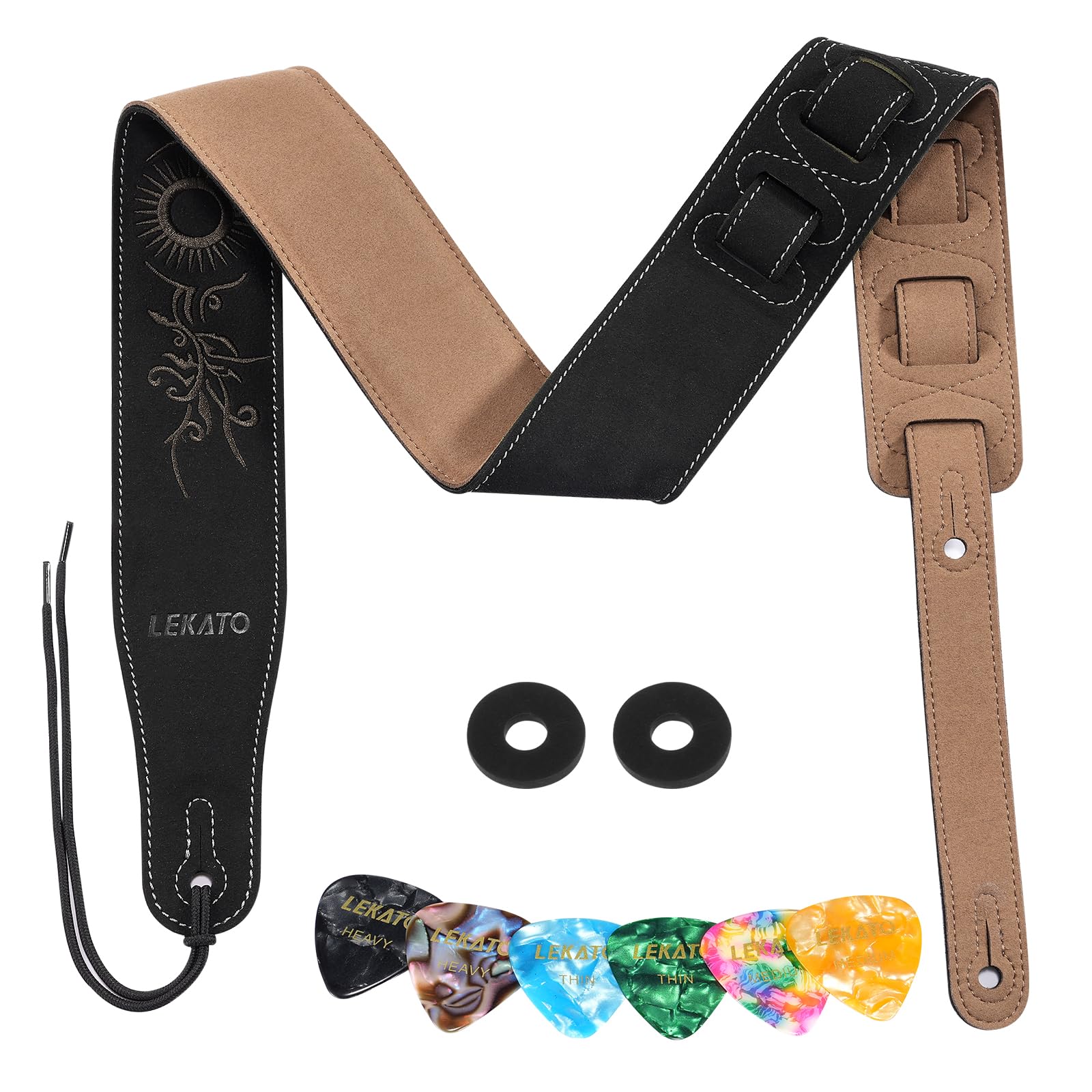 Amazon | [LEKATO] ギターストラップ ベース ストラップ エレキギター