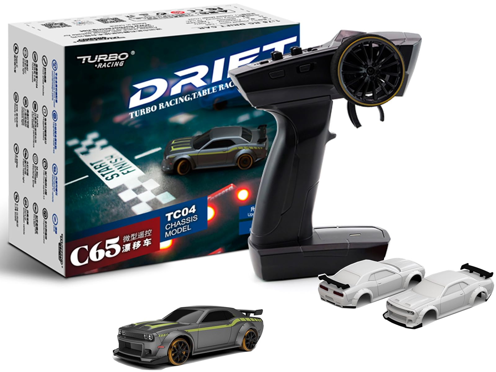 Amazon.com: FLYCOLOR Turbo Racing 1:76 Scale Drift RC Car with