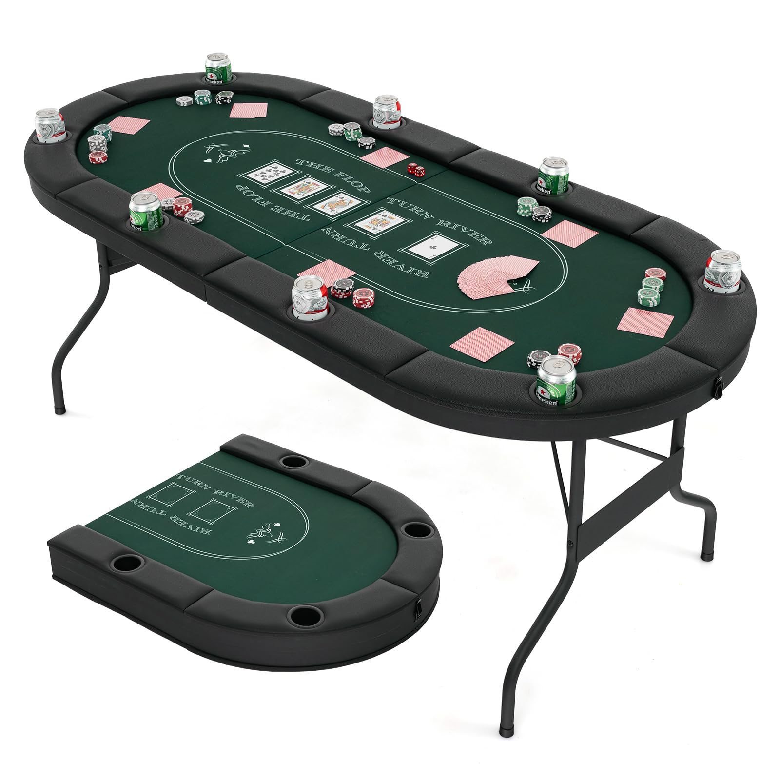 yu】すぐ遊べる ポーカーテーブルセット【8人用】 すぐ遊べる ポーカー