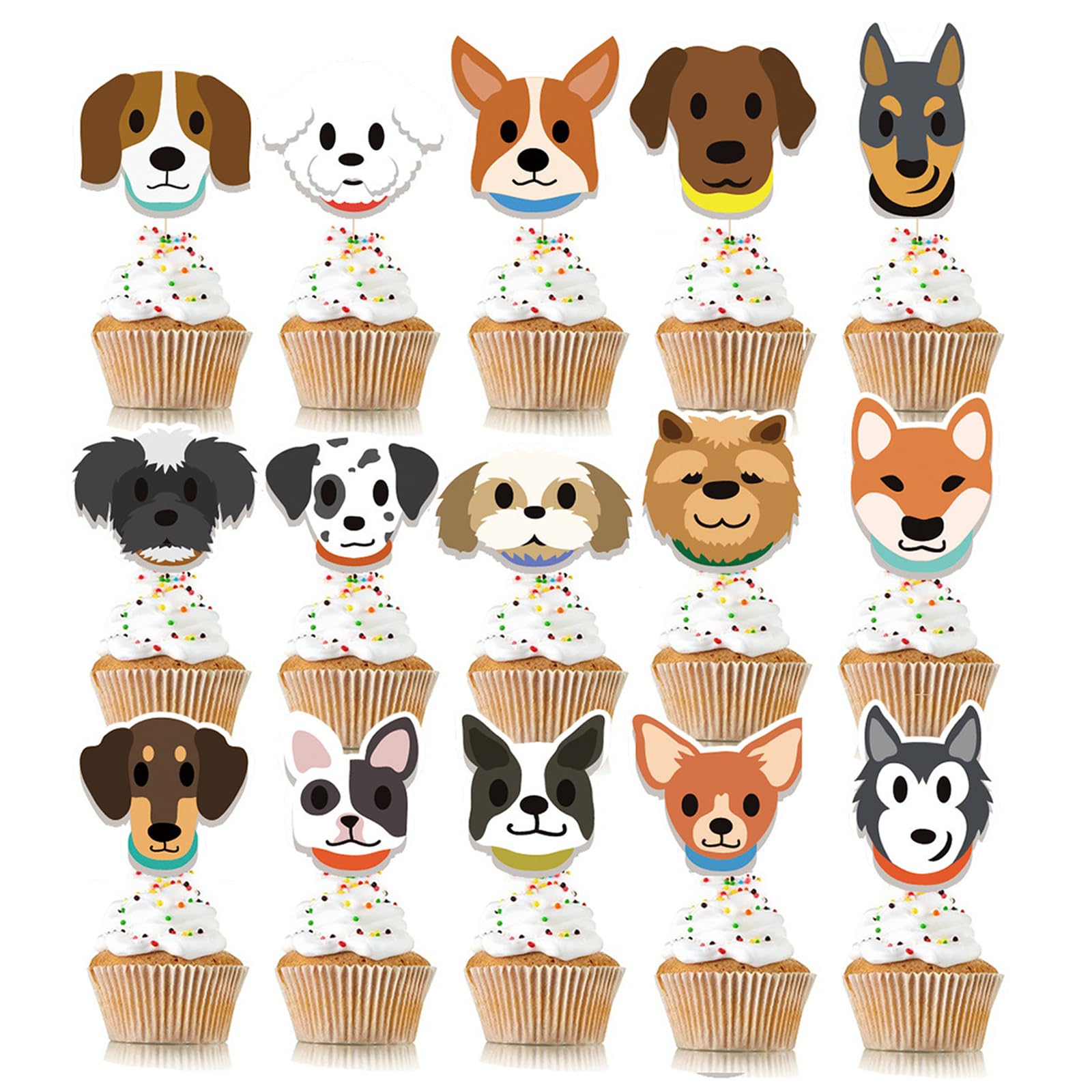 Amazon.co.jp: MEETINGU ドッグトッパー - 16個 犬の顔と子犬のカップ