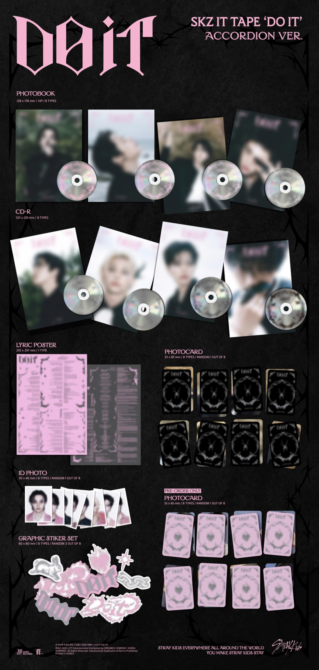 Amazon.com: Stray Kids SKZ IT TAPE DO IT Album (ACCORDION - 8 Ver