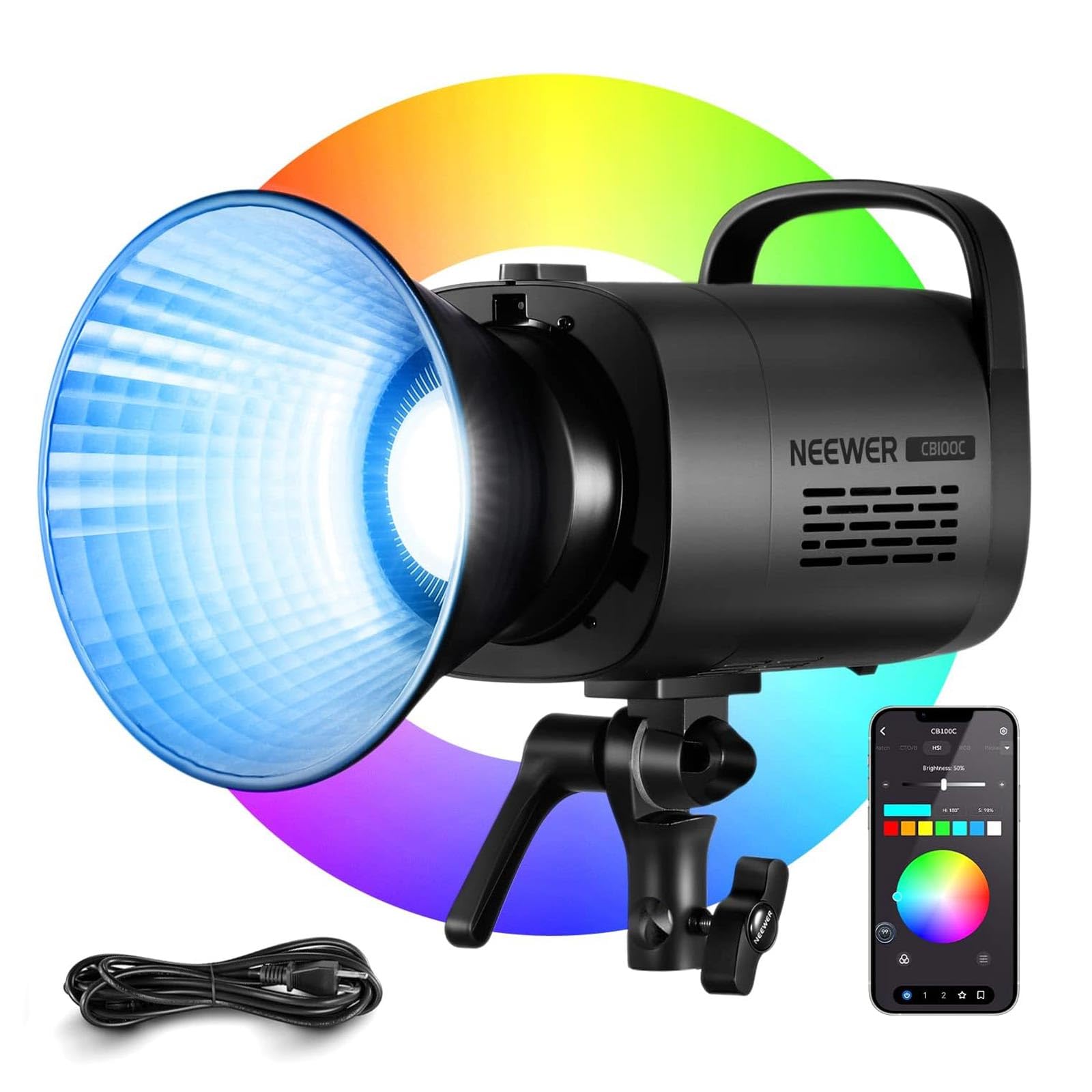 Amazon.com : NEEWER CB100C 130w RGB LED Video Light, APP/2.4G