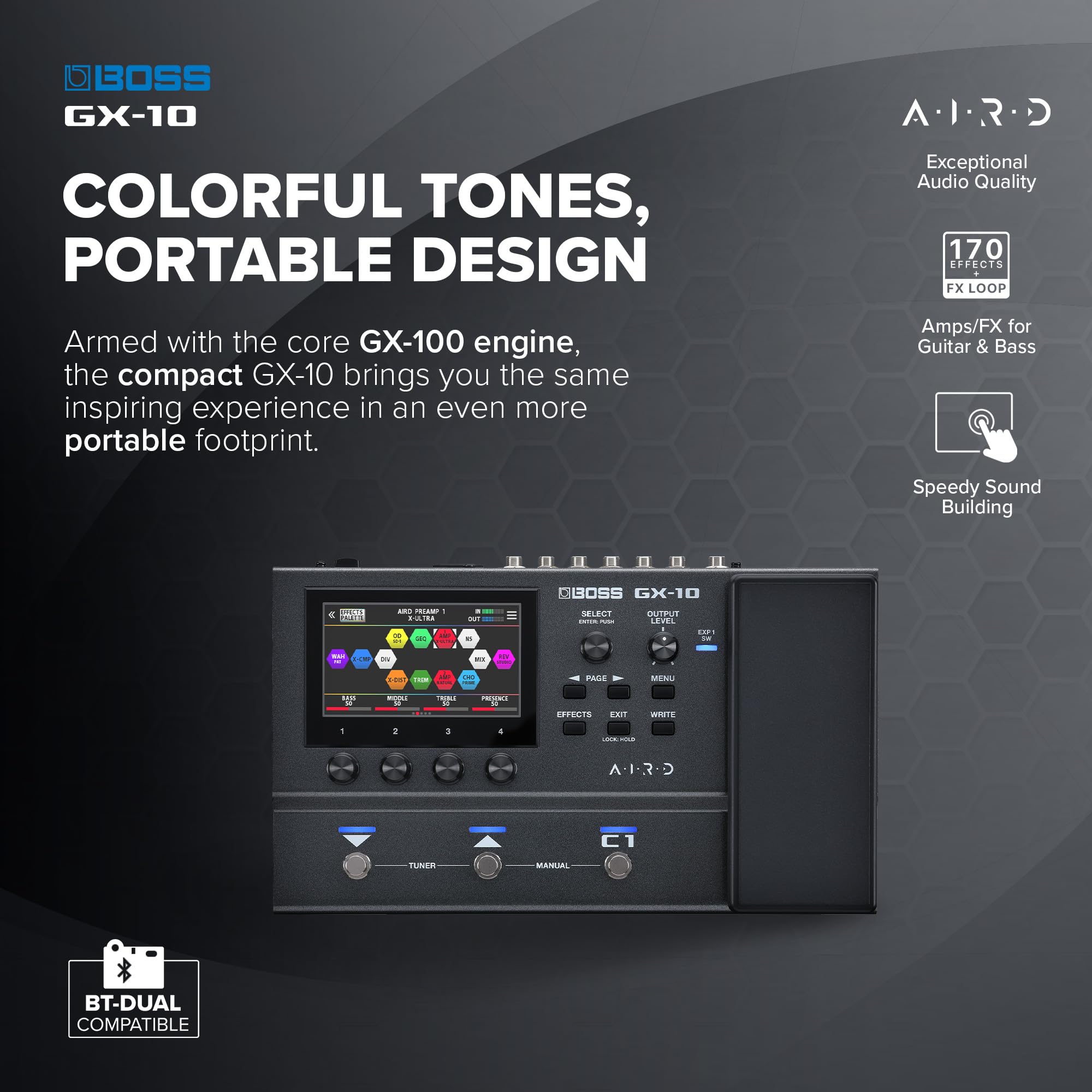 Amazon | BOSS GX-10 コンパクトギター&ベースエフェクトプロセッサー