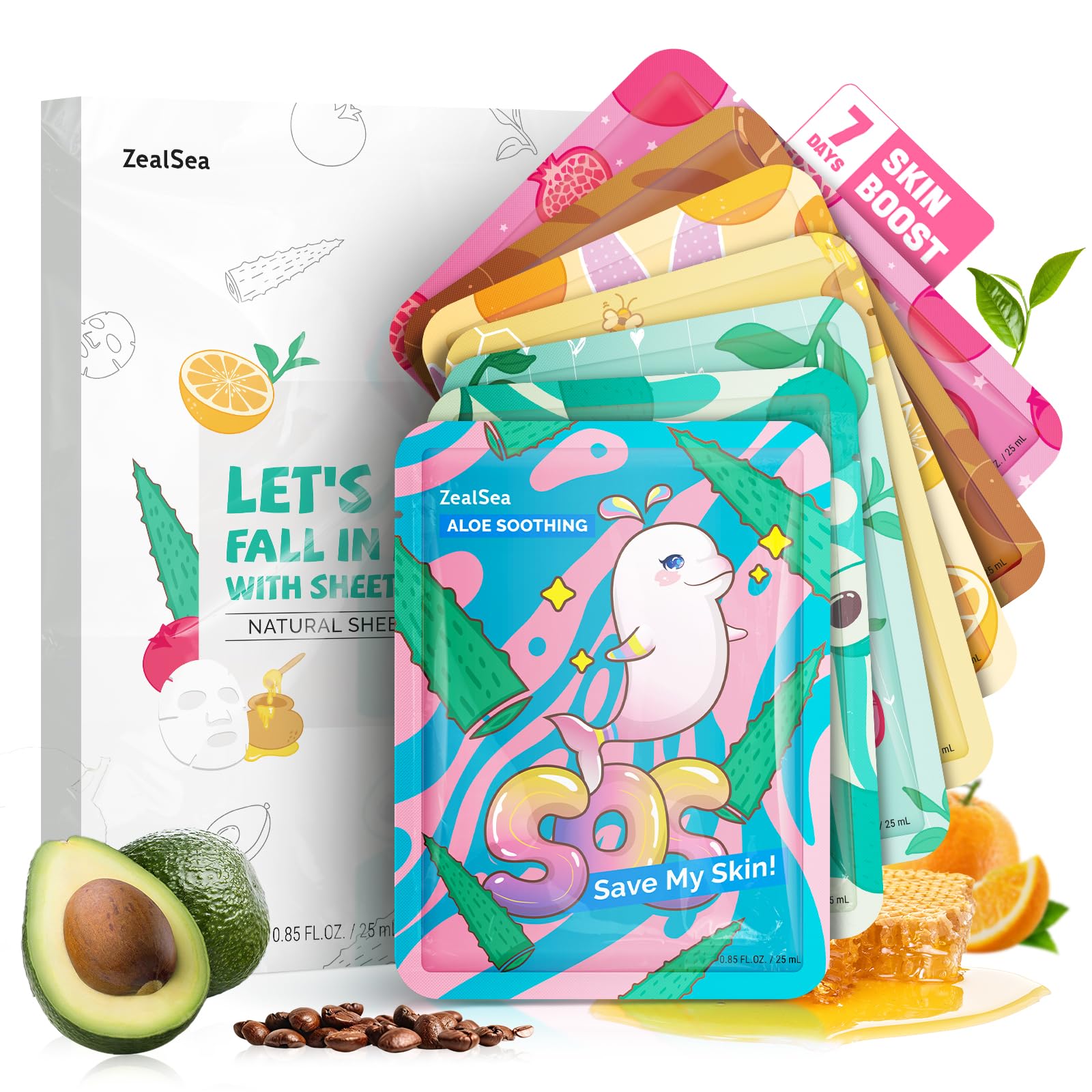 Amazon.com : ZealSea Face Masks Skincare for Women, Variety 7Days