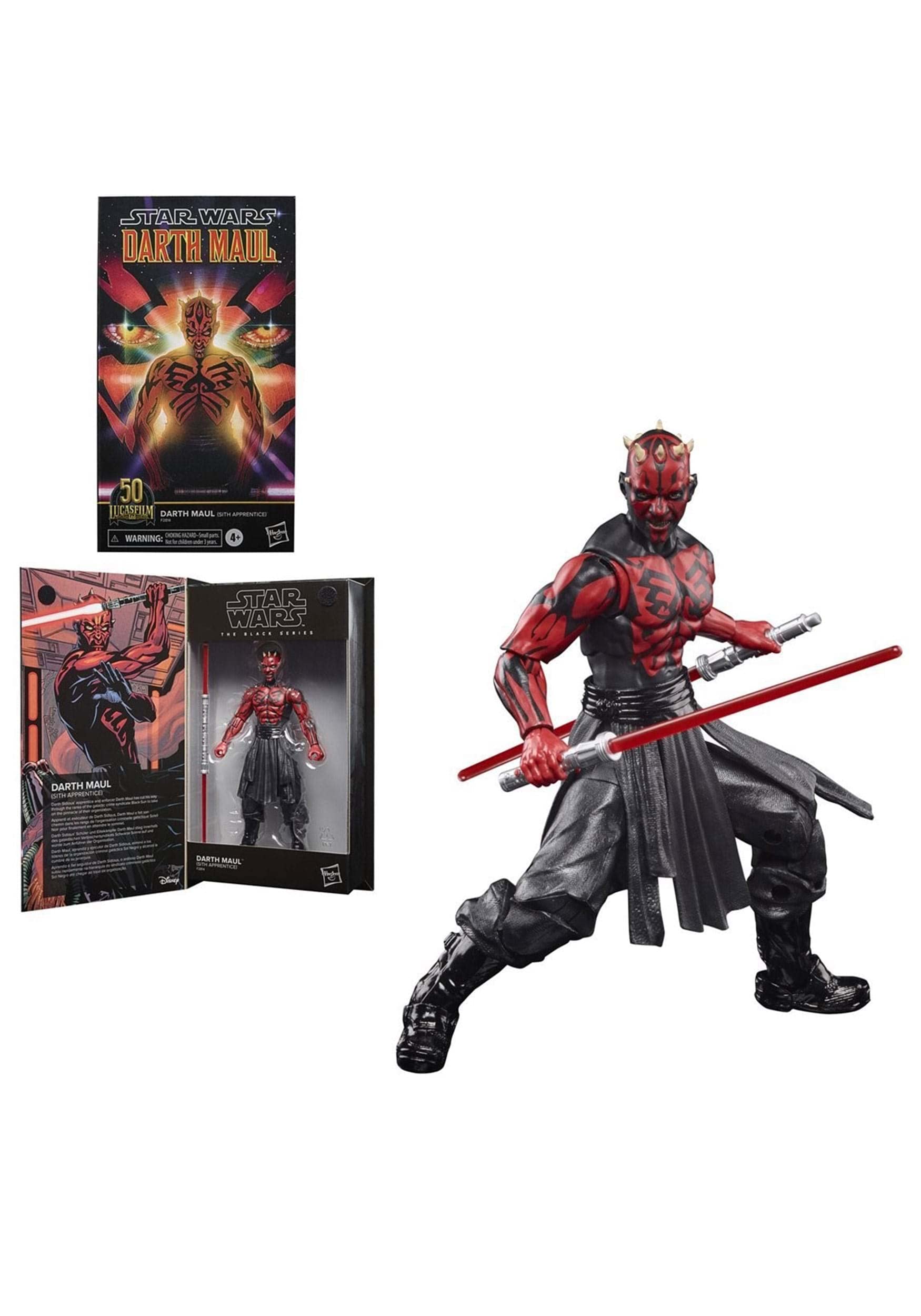 Amazon.com: Hasbro Star Wars Black SER 50TH ANN 6IN Darth Maul