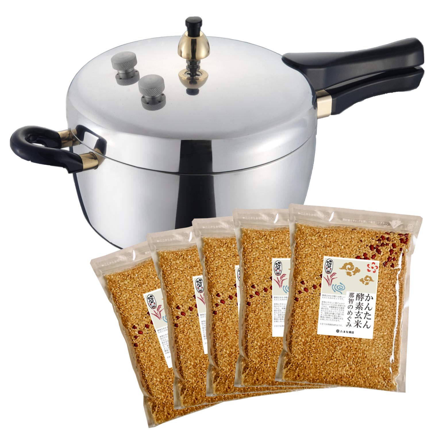 Amazon.co.jp : 玄米炊飯専用圧力鍋 マジックブラウン MB-420 5合炊き