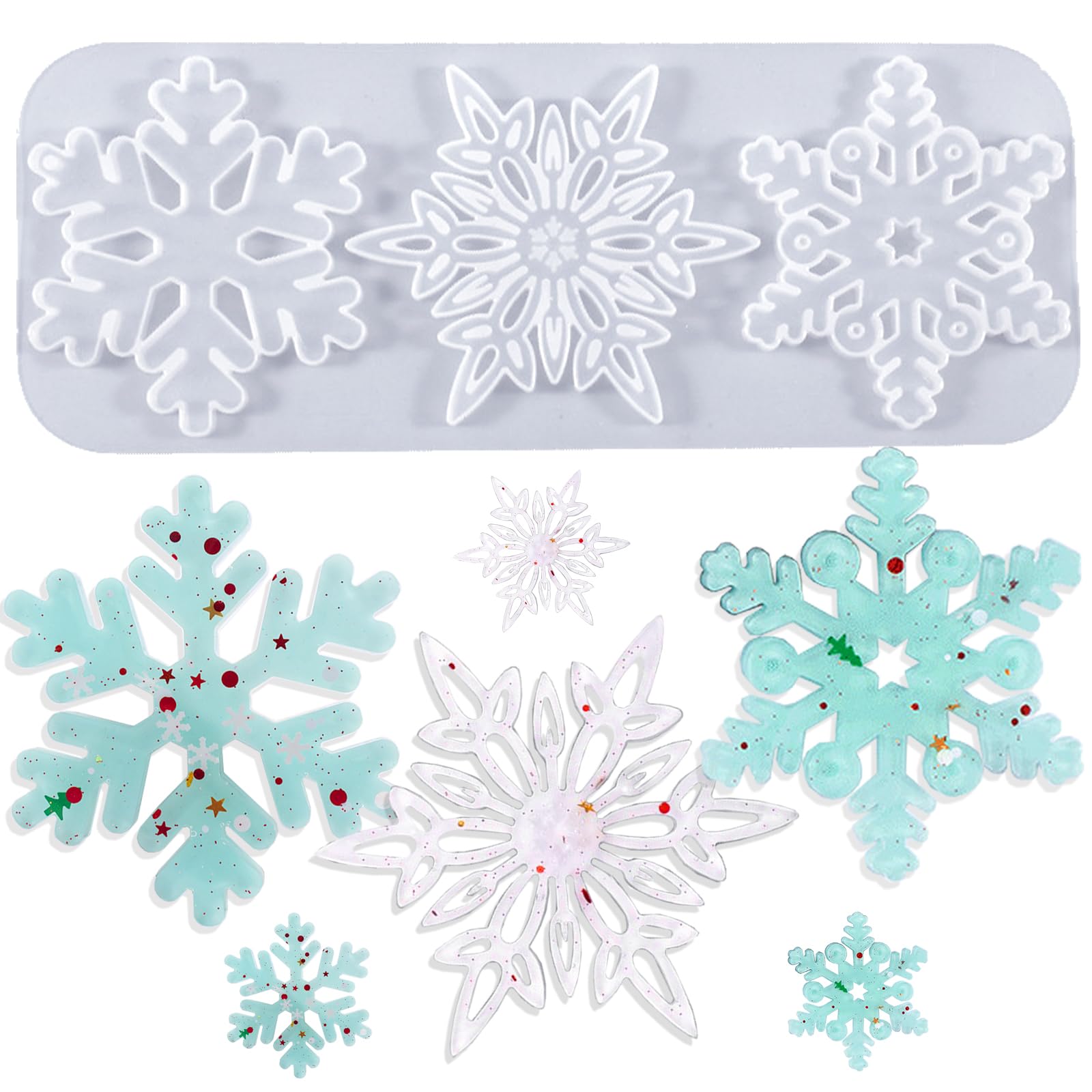 Amazon.co.jp: 5WYOUKE 雪 結晶 クリスマス シリコンモールド 8cm 雪の