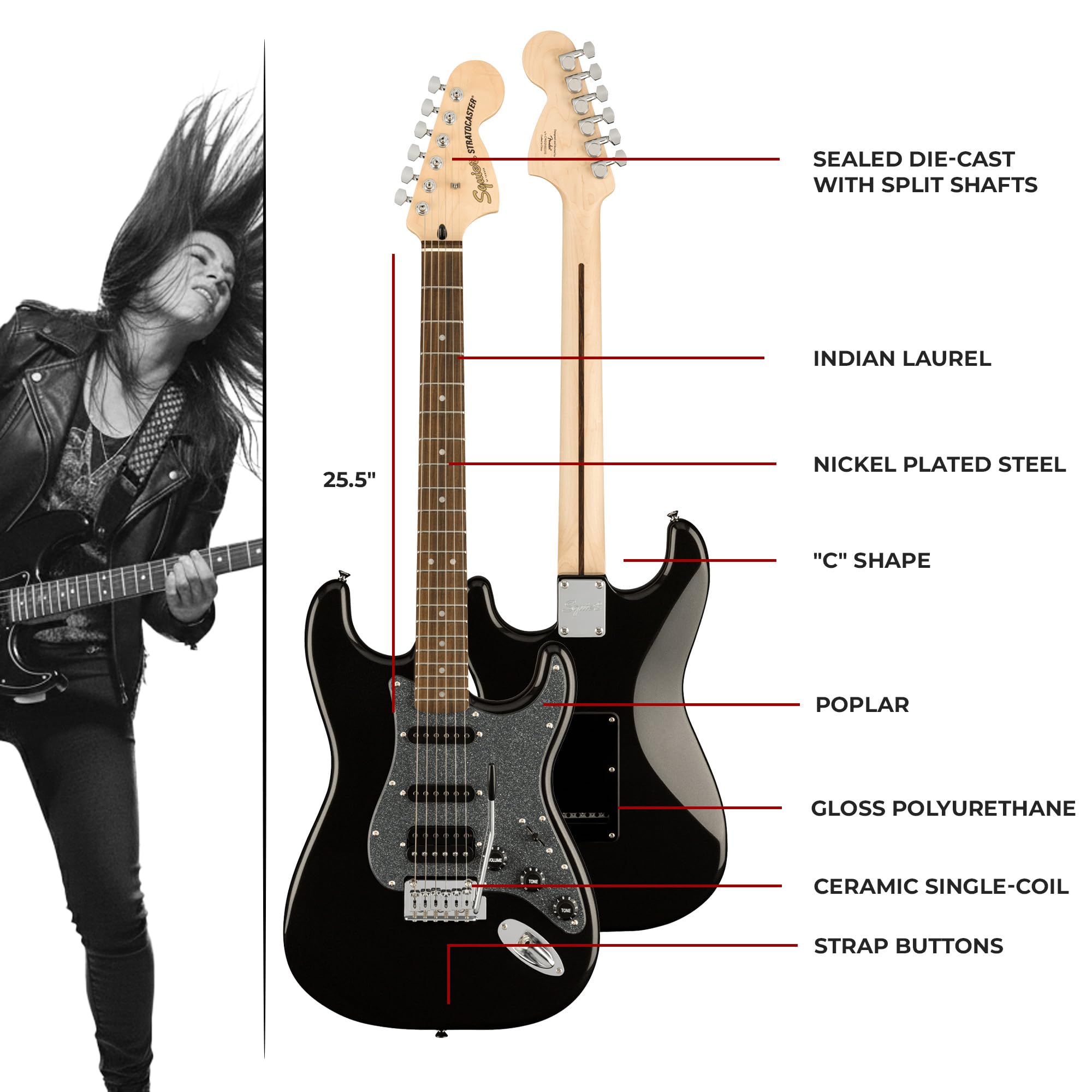Amazon | Fender Squier Affinity Series HSS ストラトキャスター