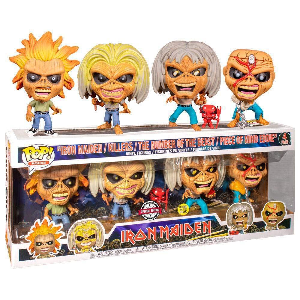 Amazon.com: Original S.W.A.T. 4 figuras Iron Maiden Eddie Glow in