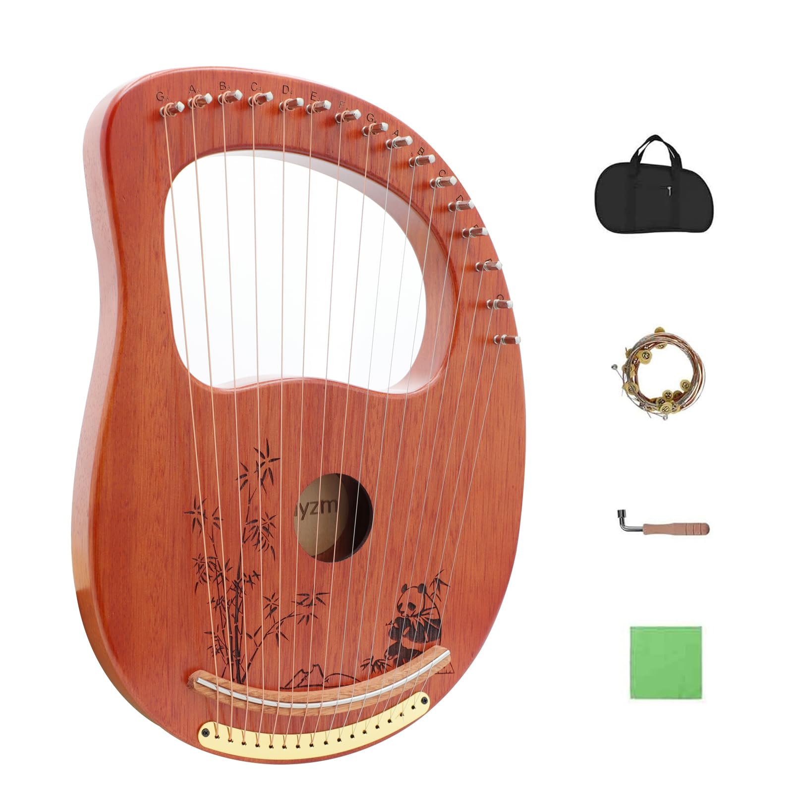 Amazon.com: Rayzm Lyre Harp, Solid Wood Mahogany Lyre Musical