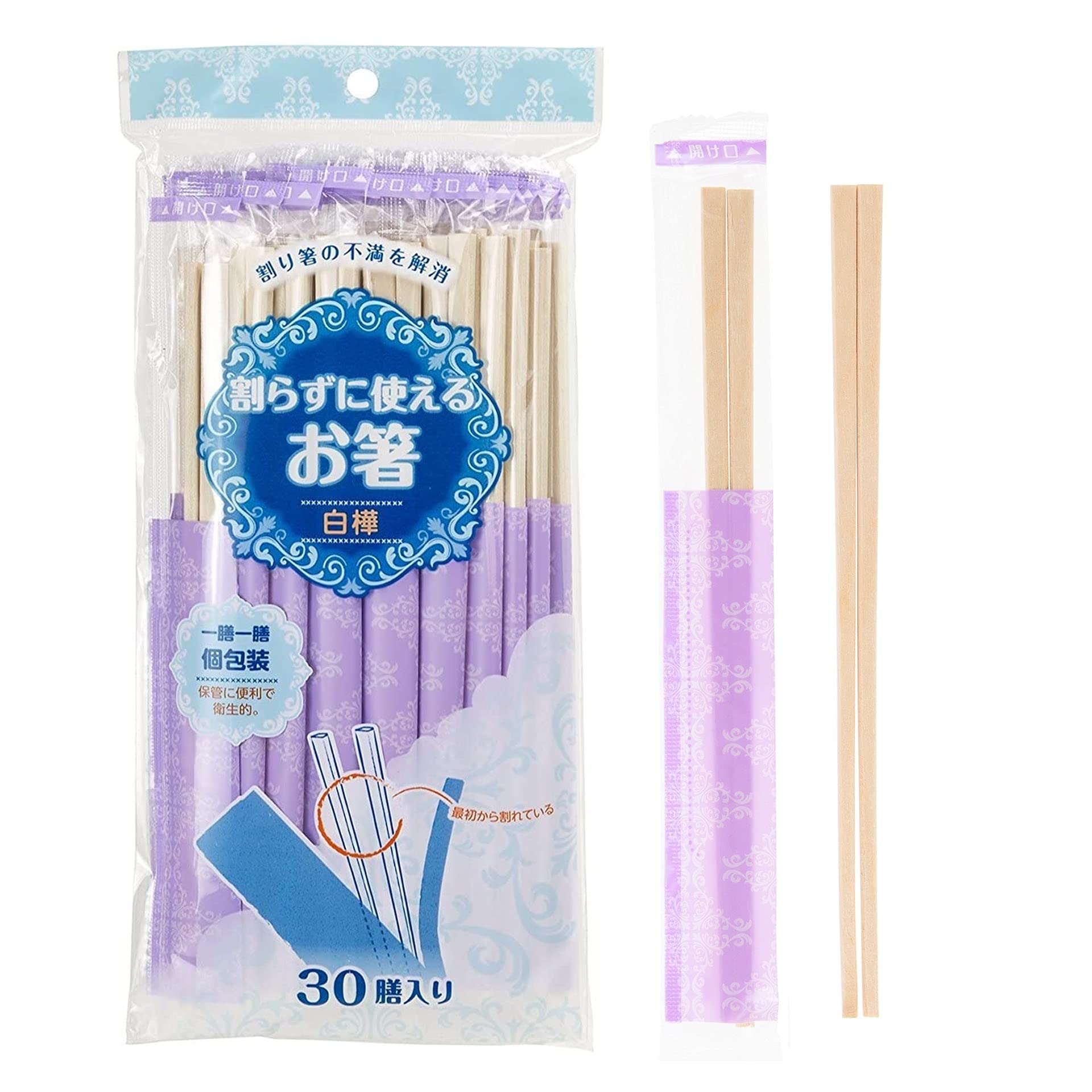 Amazon.co.jp: ストリックスデザイン 割り箸 割らずに使えるお箸 30膳