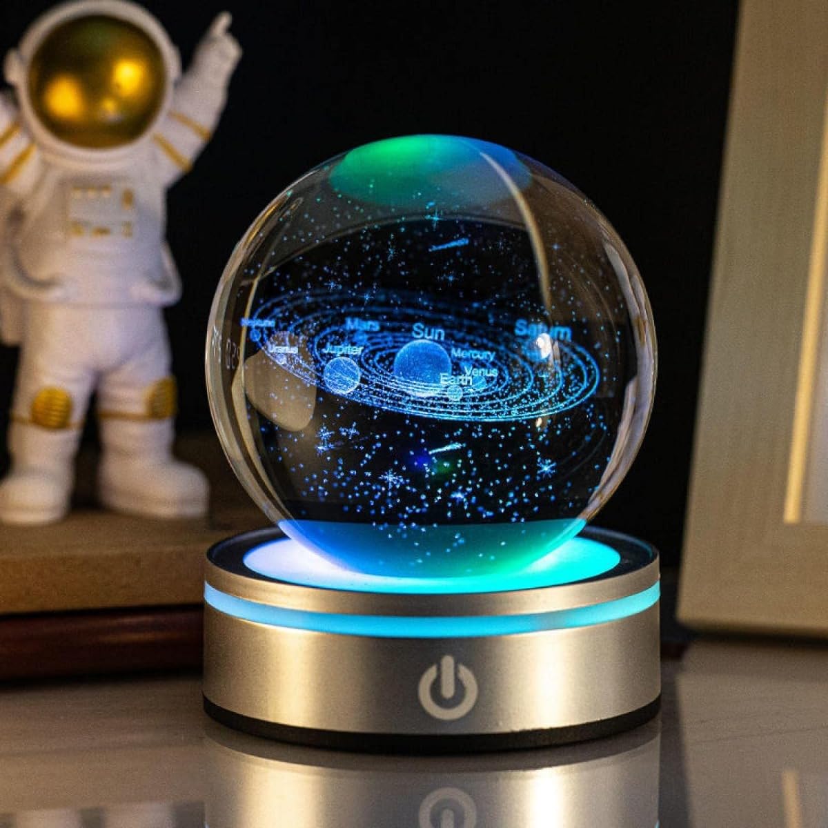 Amazon | Sprouor 光るクリスタルボールオーナメント 惑星 模型