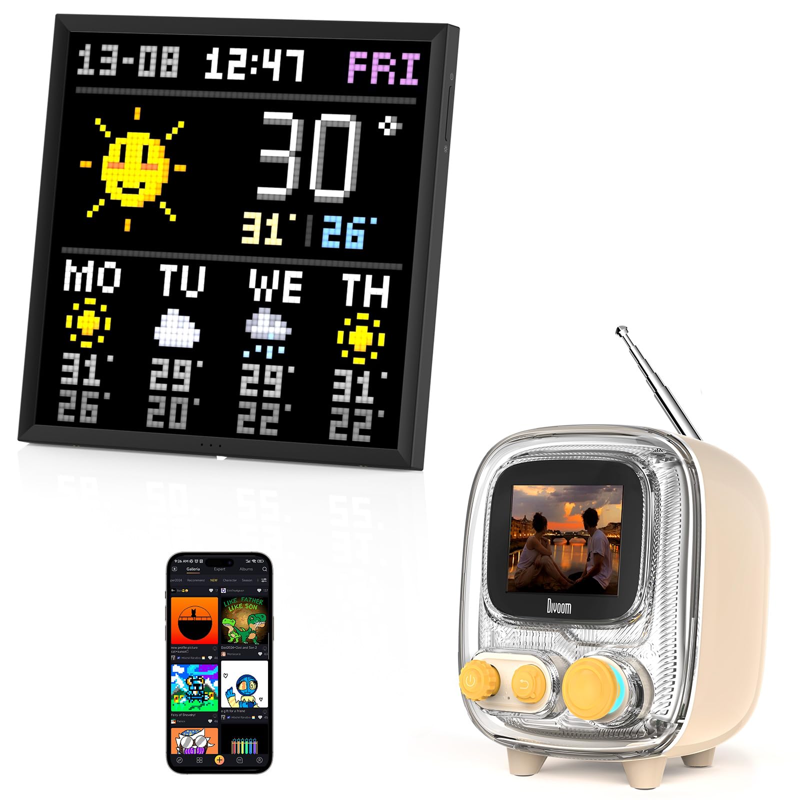 Amazon.com: Divoom Pixoo-64, 64 X 64 LED Panel Display Frame +