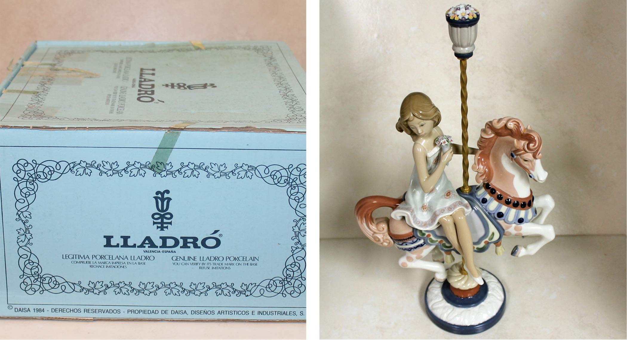 Amazon.co.jp: Lladro 置物 1469 カルーセル馬に乗った少女 : ホーム