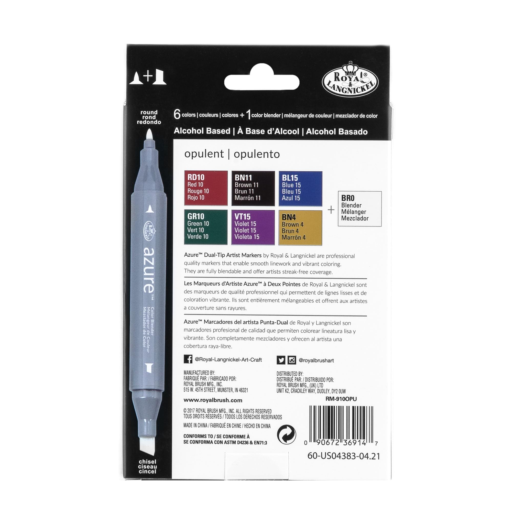 Amazon.com: Royal & Langnickel Azure, 7pc Dual-Tip, Alcohol Based