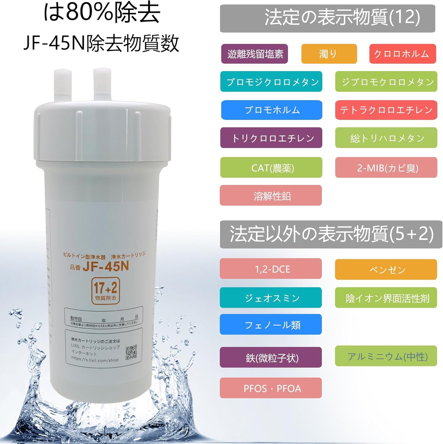 Amazon | JF-45N 交換用浄水カートリッジ スタンダードタイプ [17+2