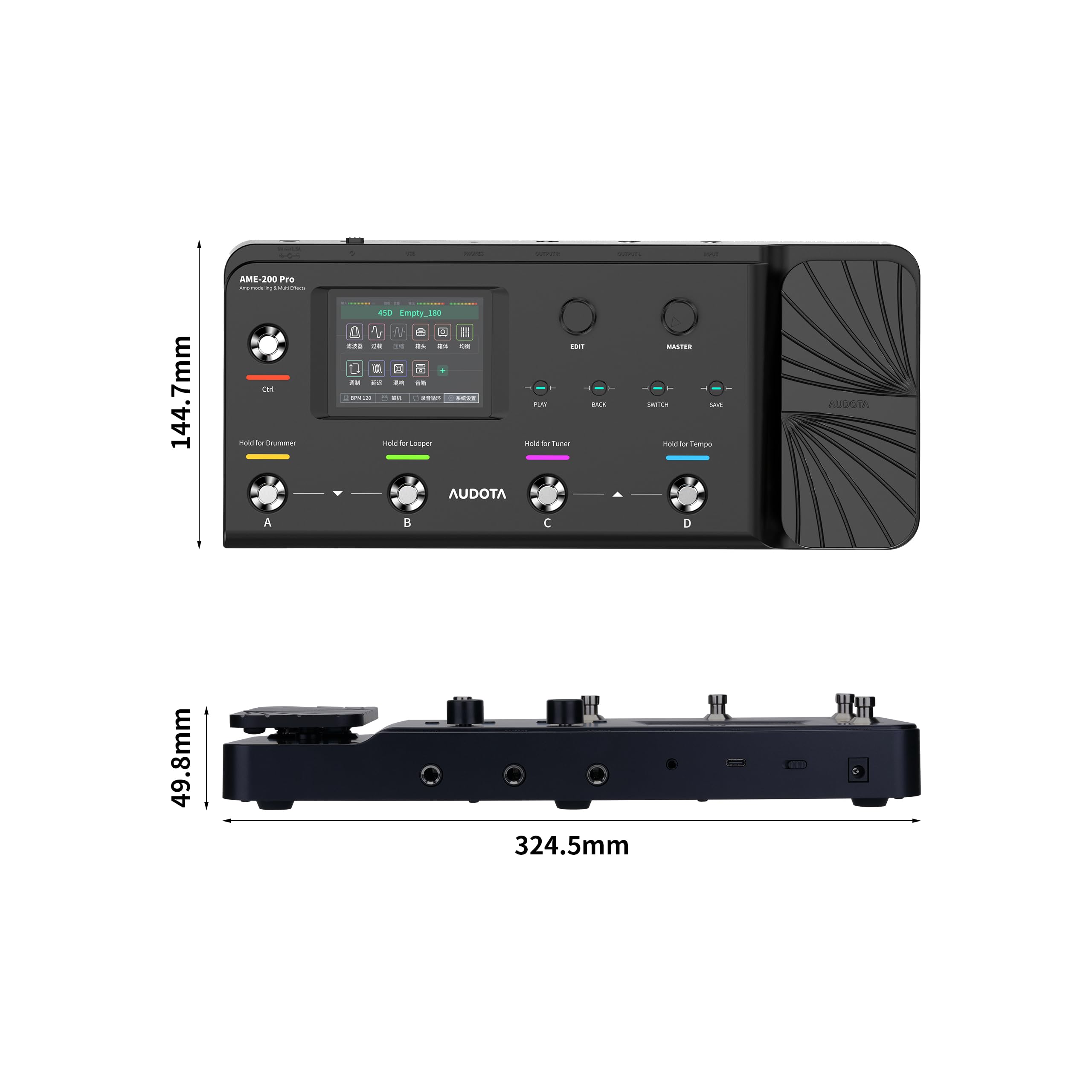 Amazon.com: AUDOTA AME-200 Pro Guitar Multi Effects Processor with