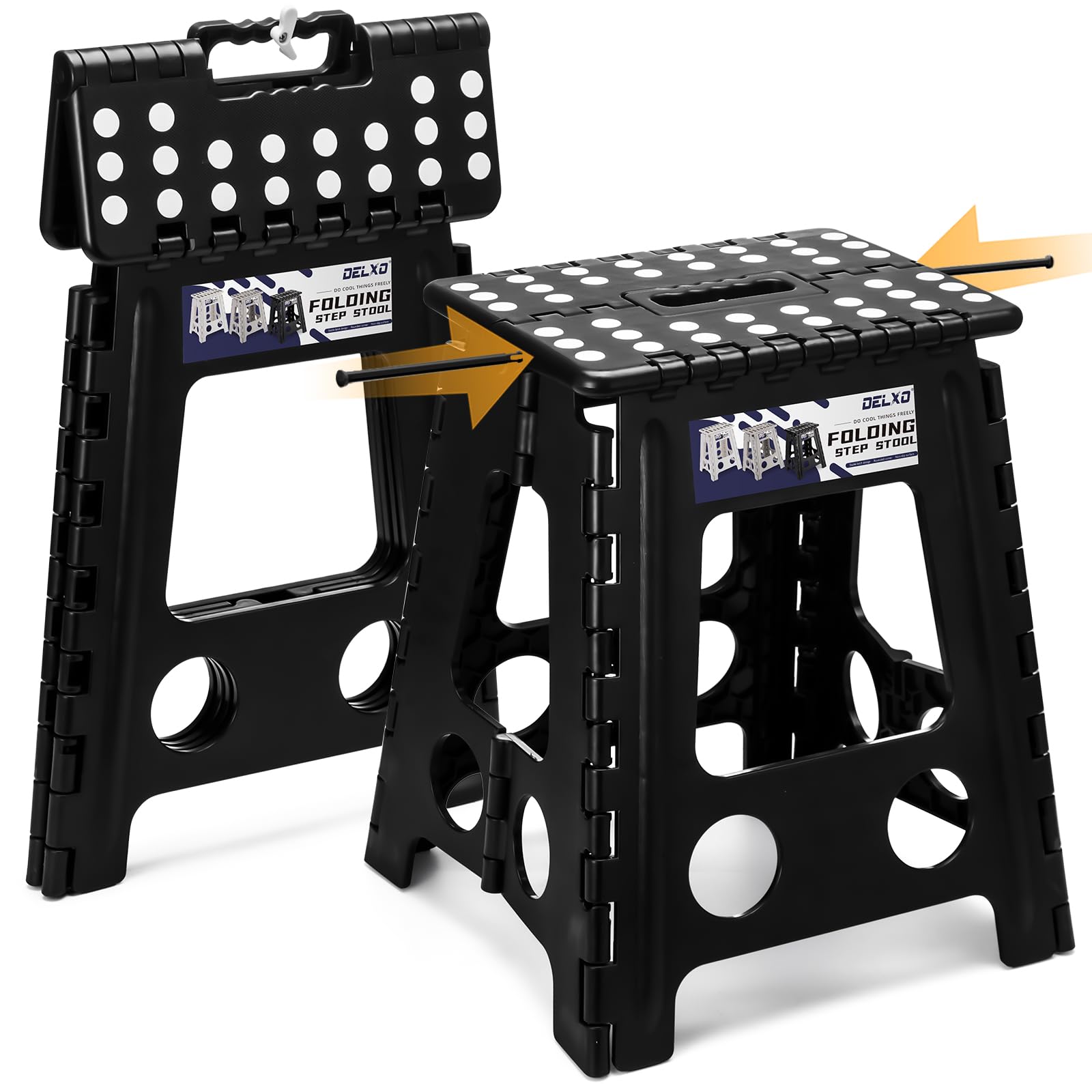 Amazon.com: Delxo 16 Inch Folding Step Stool,Foldable Stool for
