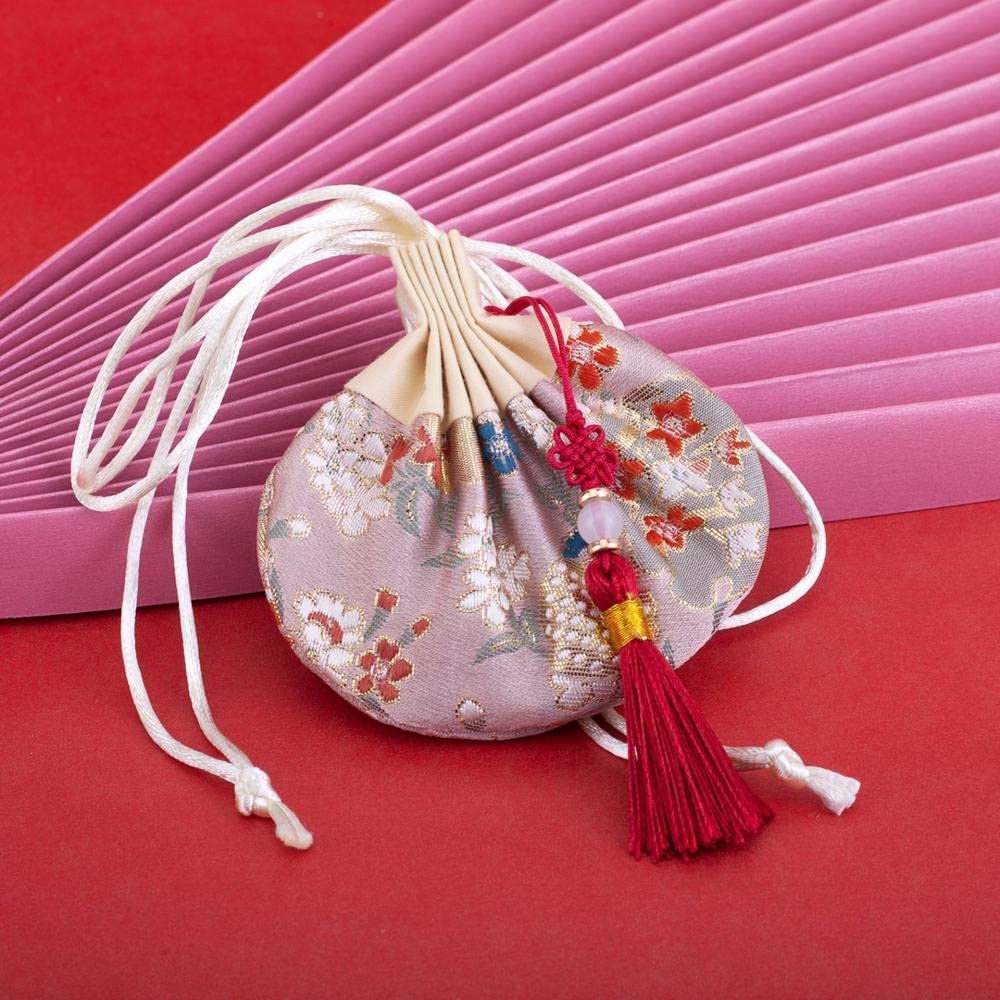 Amazon.co.jp: 巾着袋中華風サシェバッグ 4個 刺繍フラワーポーチ 巾着