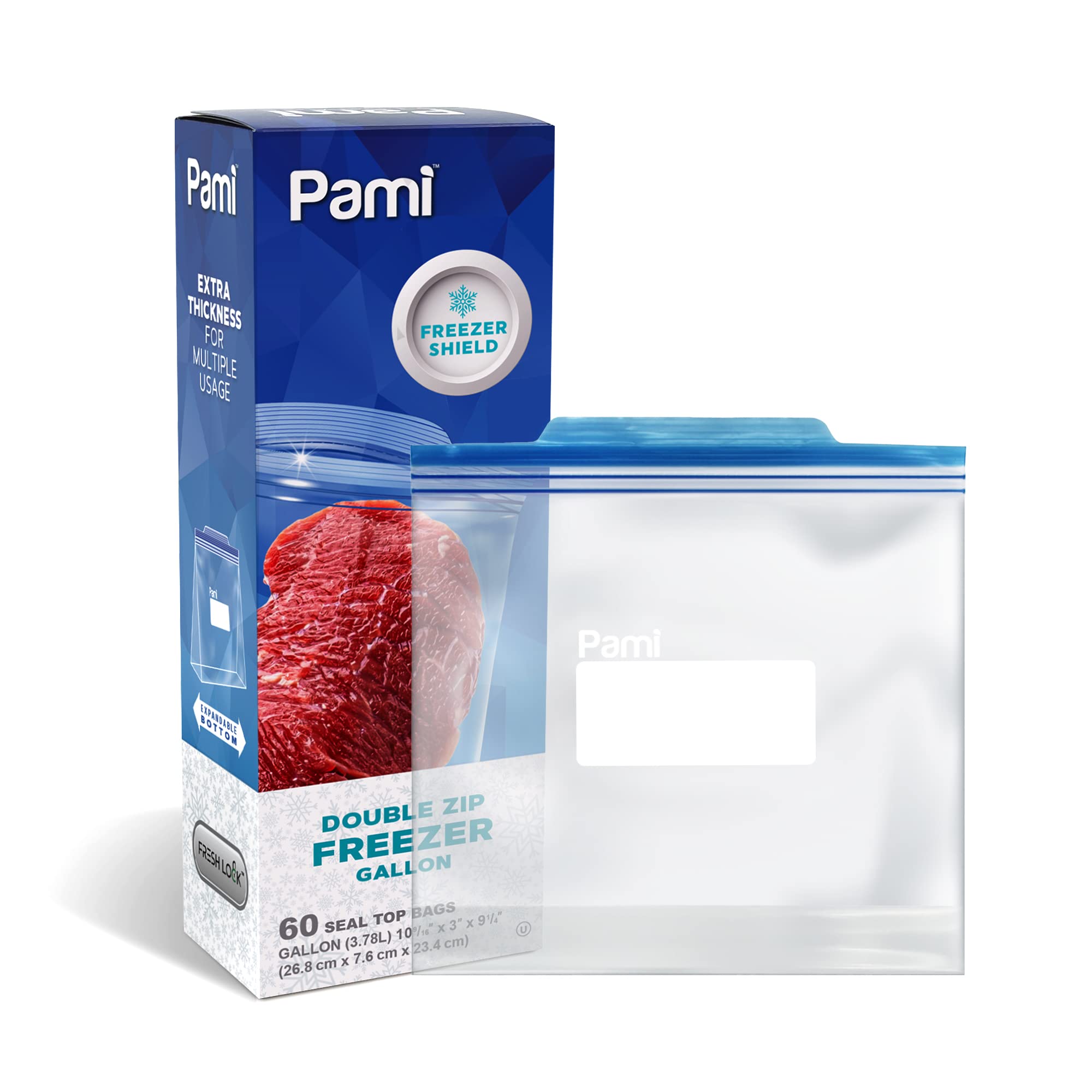 Amazon.com: PAMI 60 Ct Reusable Leakproof Gallon Slider Freezer