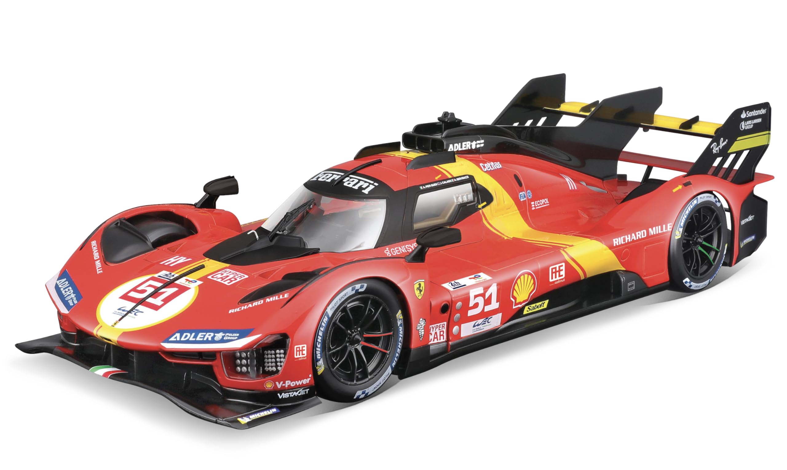 Amazon.com: Bburago - 1/18 Ferrari Racing - 499P LMH 2023#51 - Red