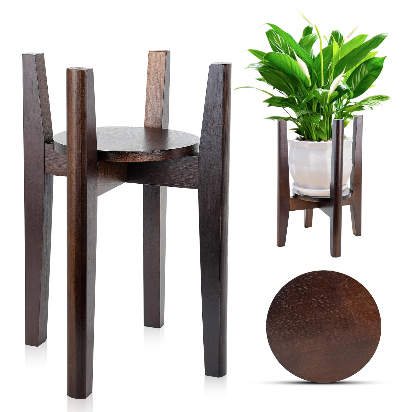 Amazon.com : ZIOZERTT Adjustable Plant Stand with Tray,Indoor Wood