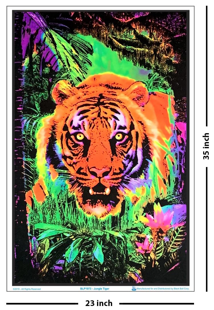 Amazon.com: Opticz Jungle Tiger Blacklight Reactive Poster