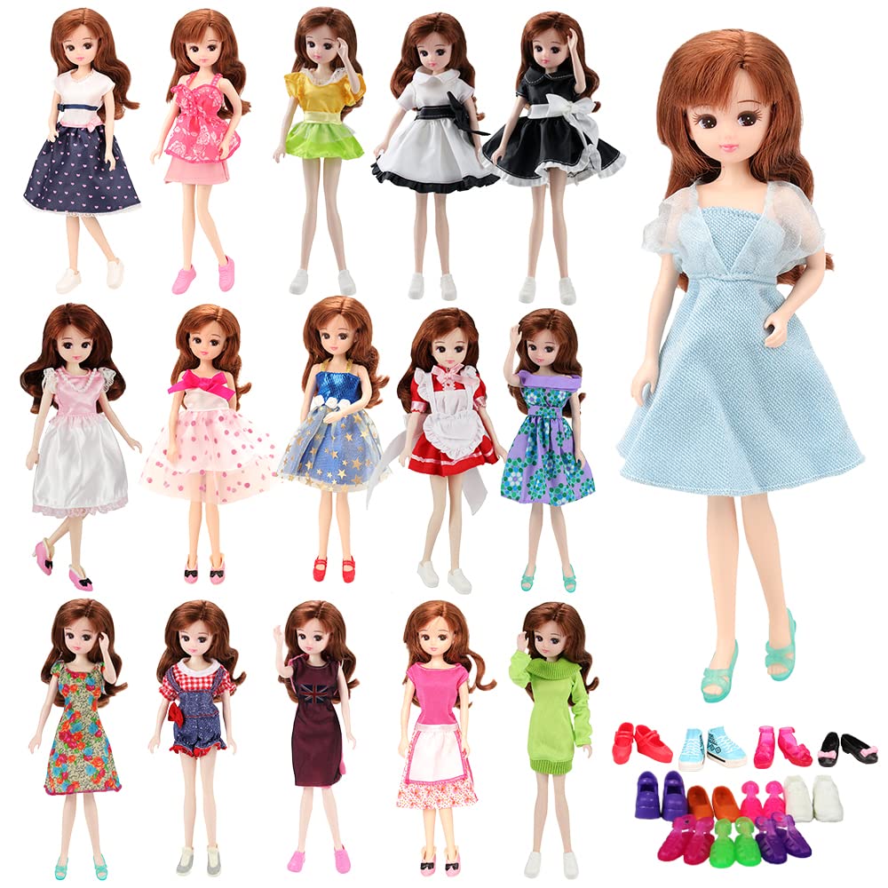 Amazon.co.jp: Barwa りかちゃん人形用ドレス 22㎝人形用洋服 6個