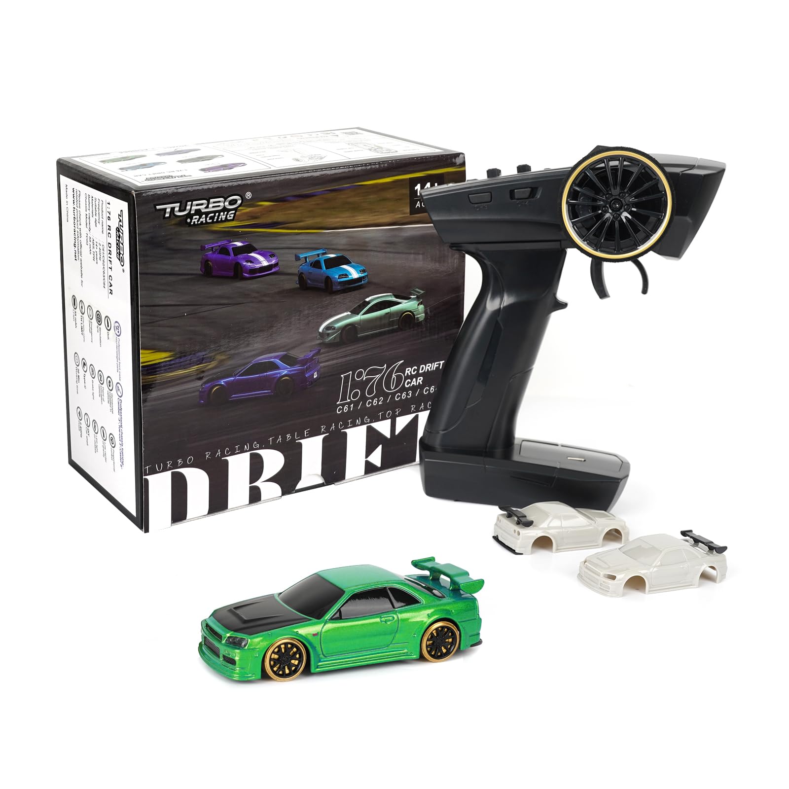 Amazon.com: Turbo Racing 1:76 Scale Drift RC Car, Table Racing 2.4