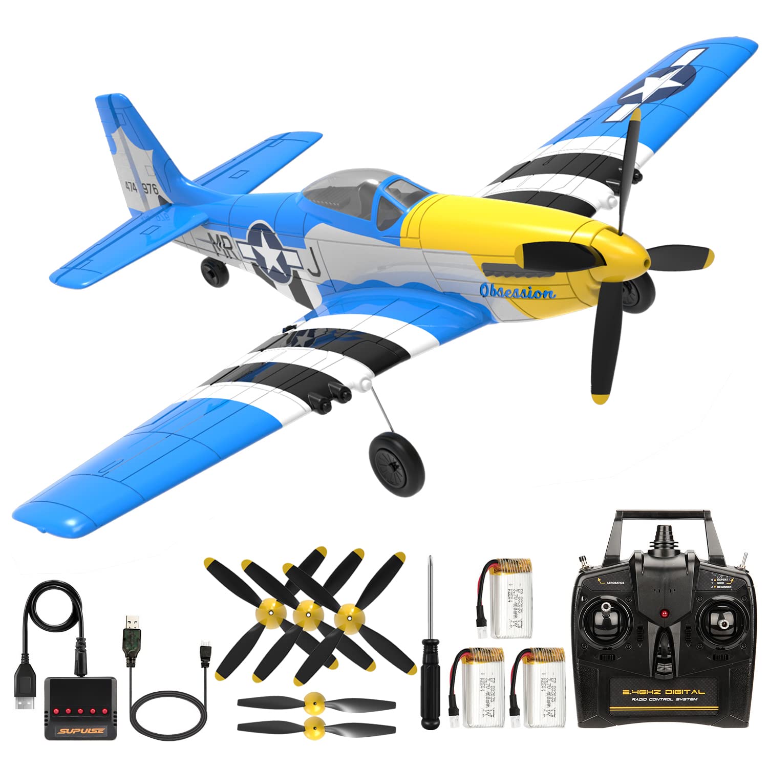 Amazon.com: ANTSIR Remote Control Airplane for Adults P51 Mustang