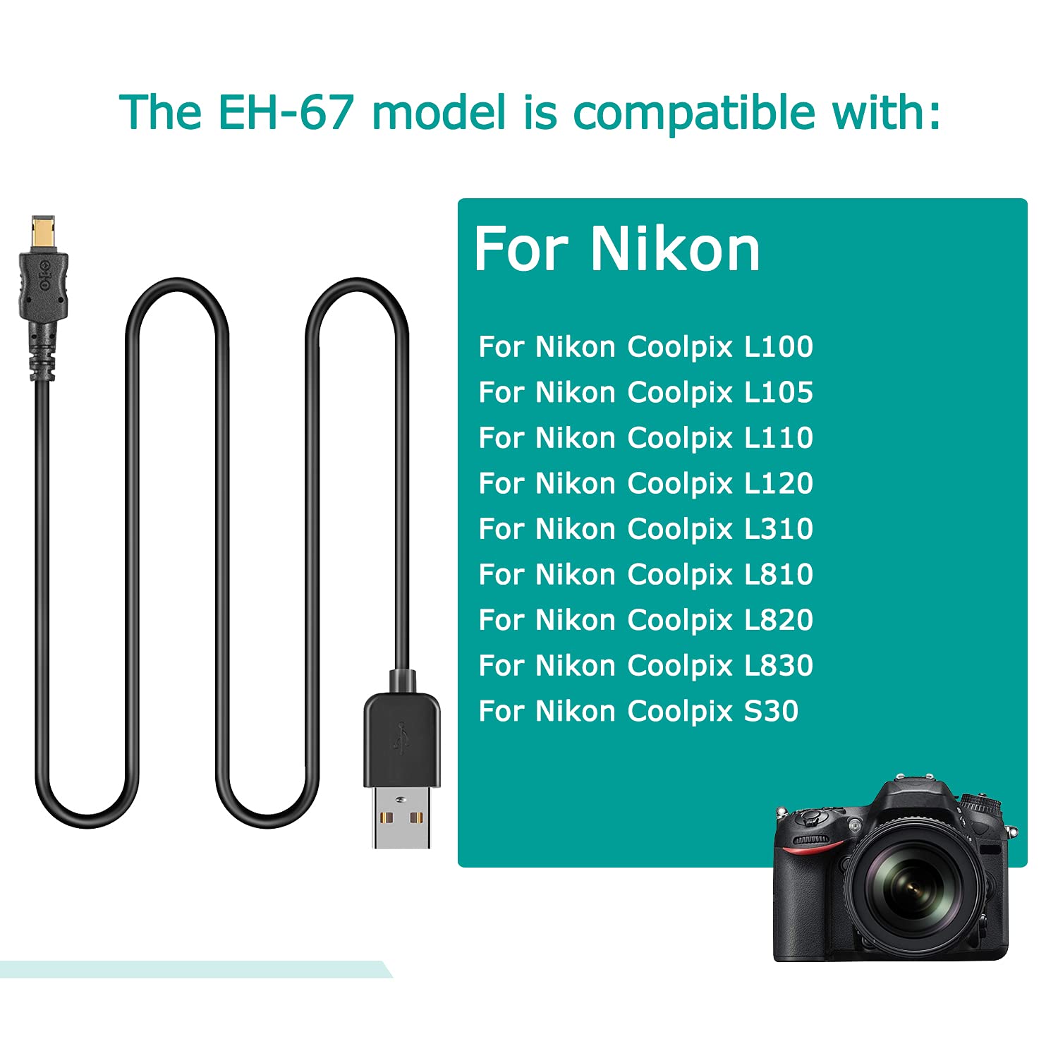 Amazon.com : EH-67 EH67 USB Cable 1.0M Digital Cameras DC cable