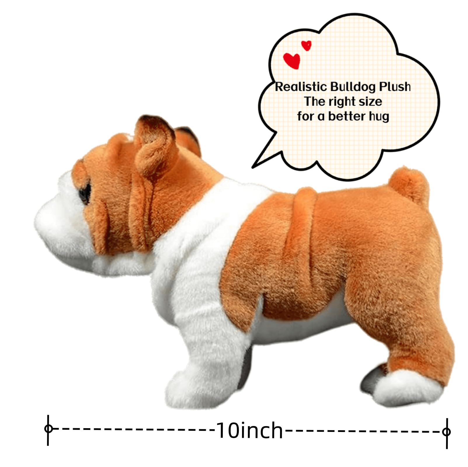 Amazon.co.jp: FRANKIEZHOU 本物そっくりのブルドッグぬいぐるみ-11.8