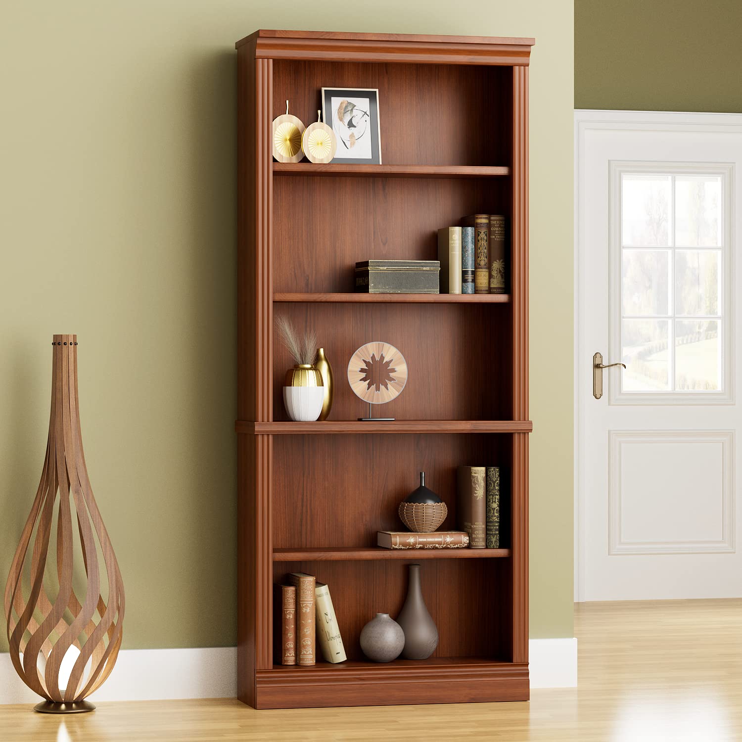 Amazon.com: VICTONE 5-Shelf Bookcase, Wooden Standing Rack Book