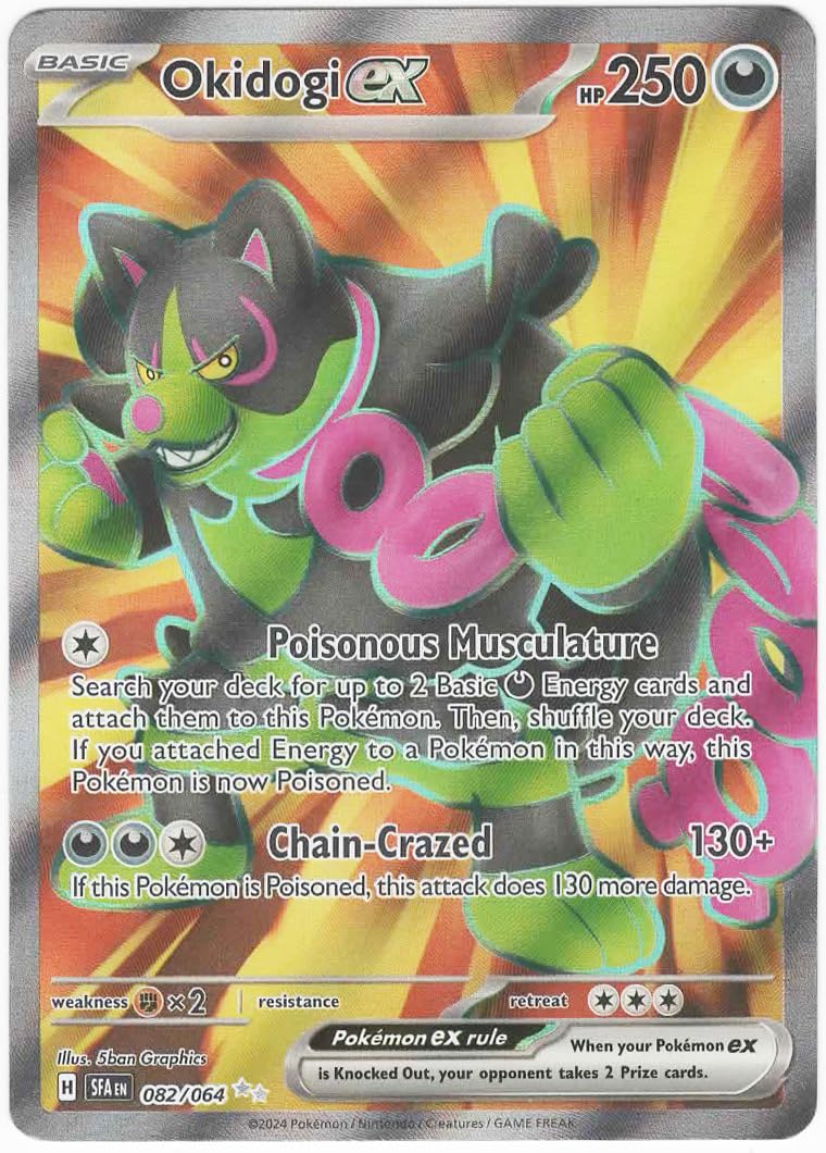 Amazon.com: Pokemon – Okidogi ex 082/064 - Shrouded Fable – Ultra