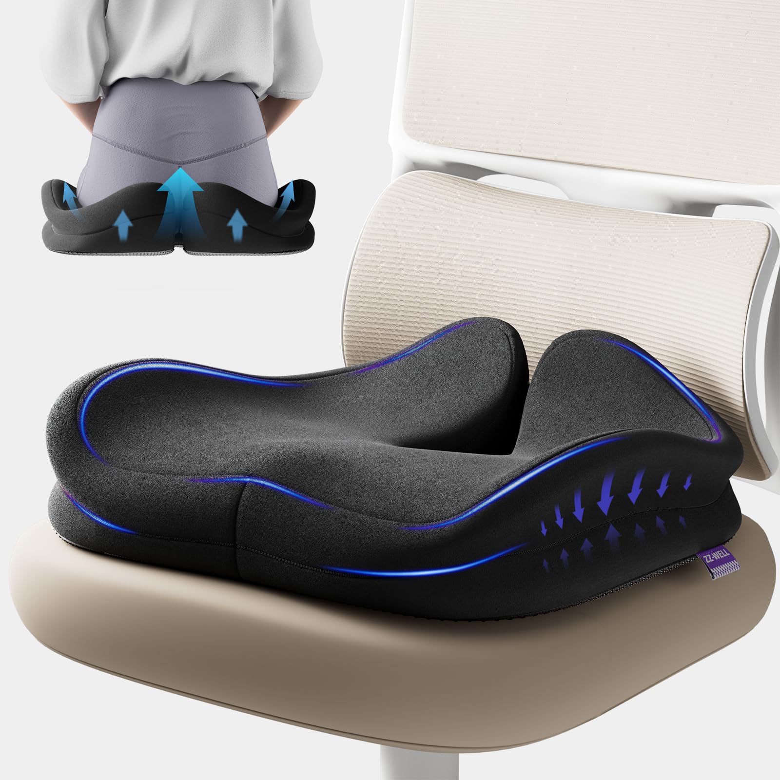 Amazon.com: ZZ-WELL Seat Cushions for Office Chairs - Patented