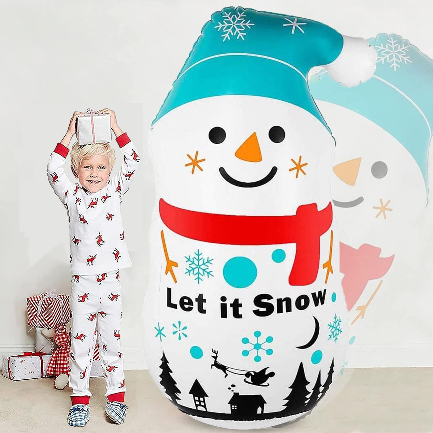 Amazon | クリスマス 雪だるま バルーン 飾り 特大 H 115cm 風船 装飾