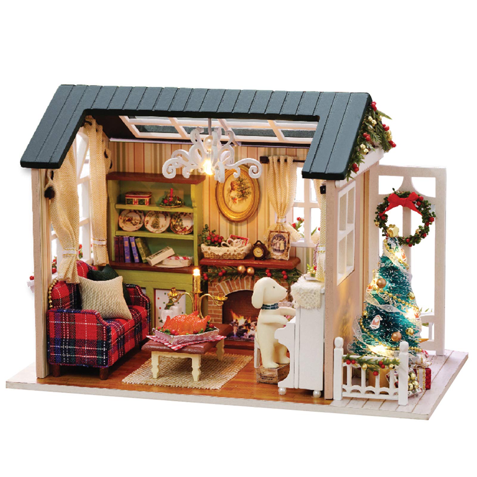 Amazon.co.jp: Entweg ドールハウス、DIYクリスマスミニチュアドール