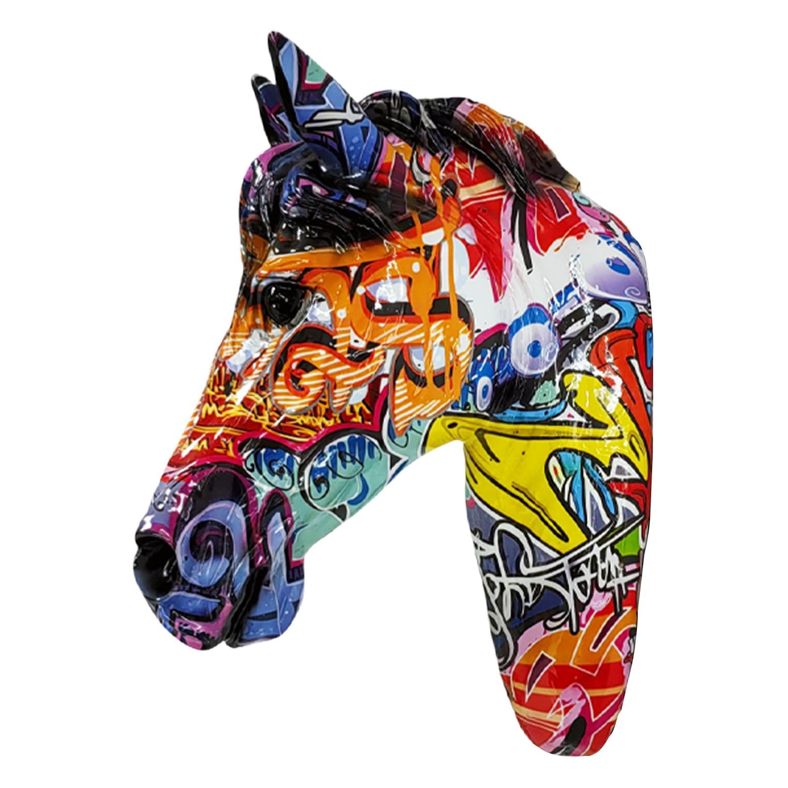 Amazon.co.jp: Nkmujil 馬の壁装飾 | 馬の頭の壁飾り | カラフルな馬の