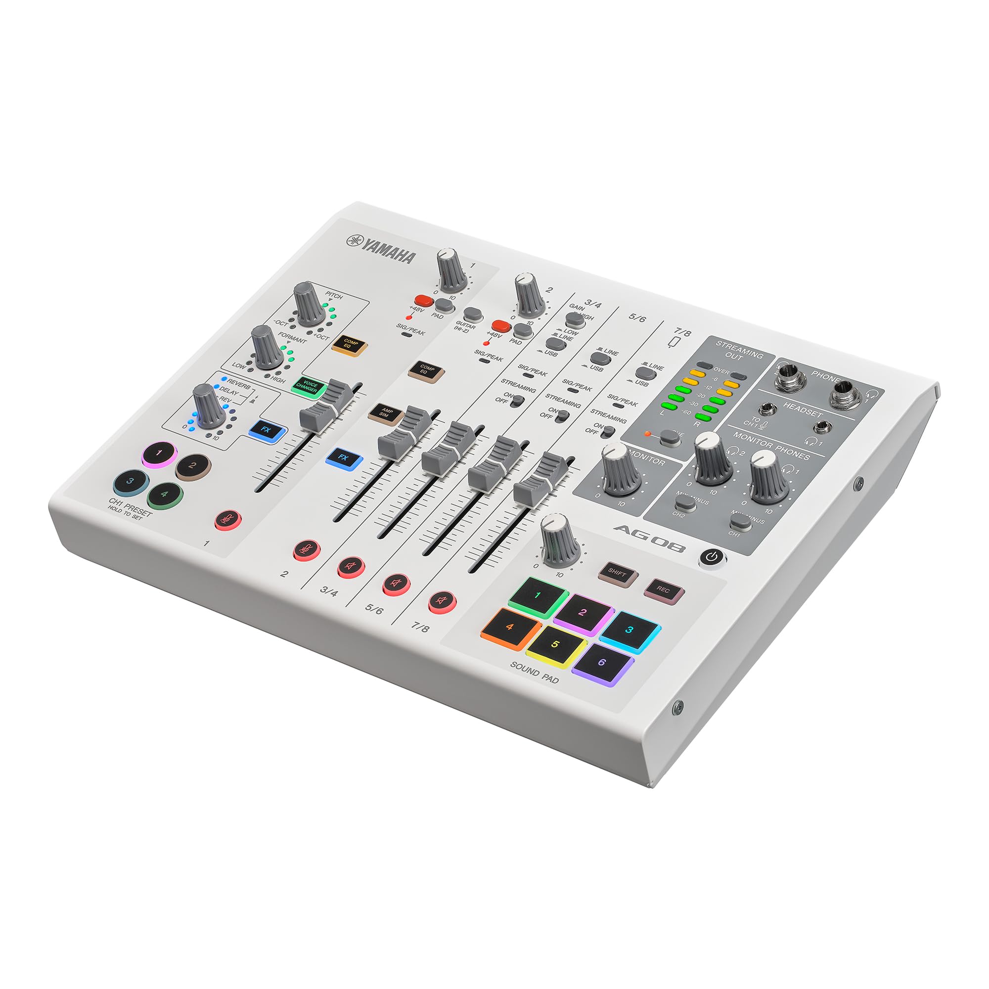 Amazon | Yamaha AG08 ホワイト 8チャンネル ライブストリーミング